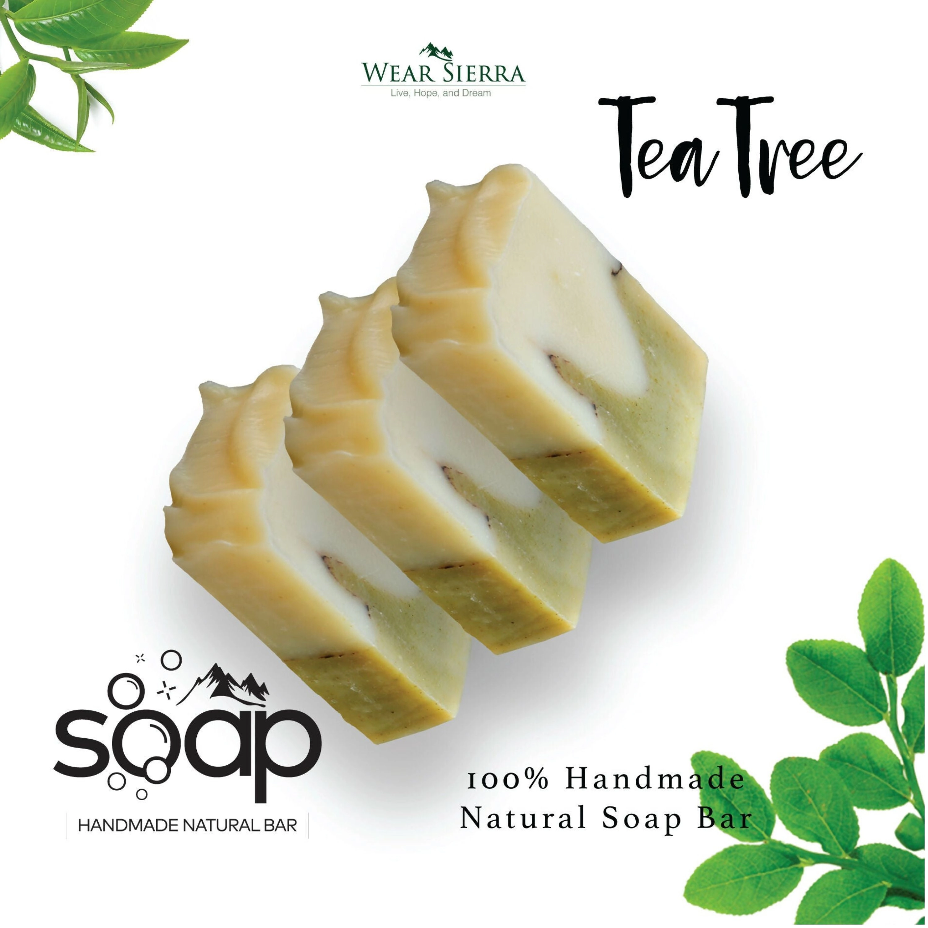 Wear Sierra Handmade Natural Anti-Acne Tea Tree Bar Soap Pack Of 3