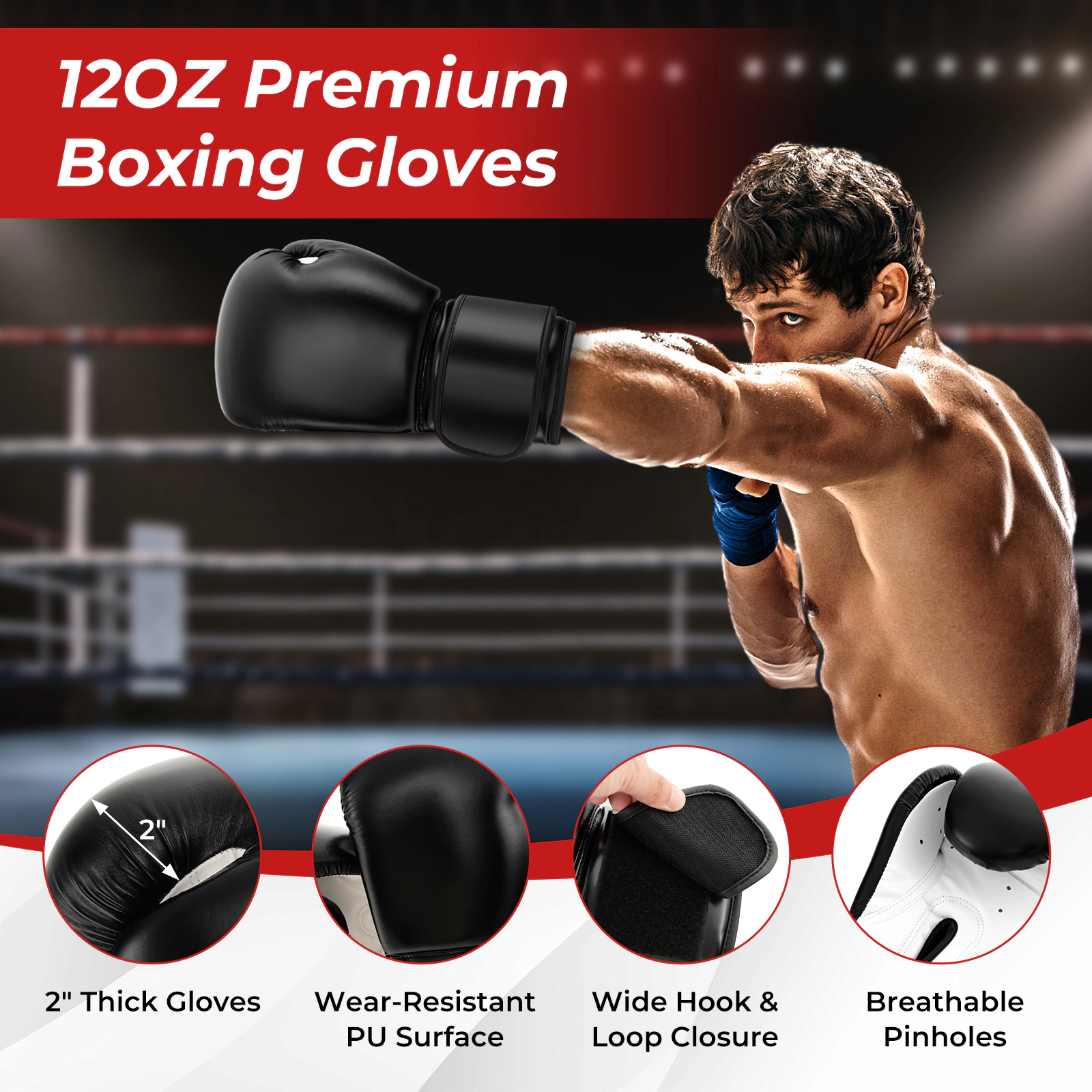 SUGIFT Multi-Layer Freestanding Punching Bag 71-in Boxing Bag with 25 Suction Cups Gloves and Filling Base Black