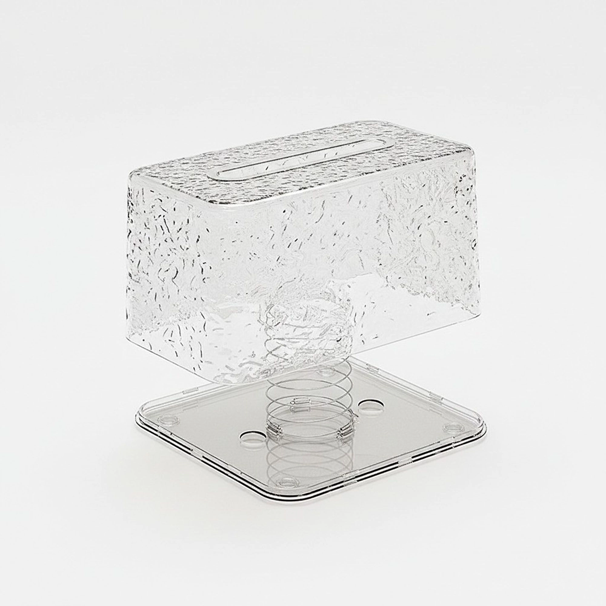 Alilang Unisex Textured Clear Acrylic Tissue Box Cover with Modern Rectangular Design