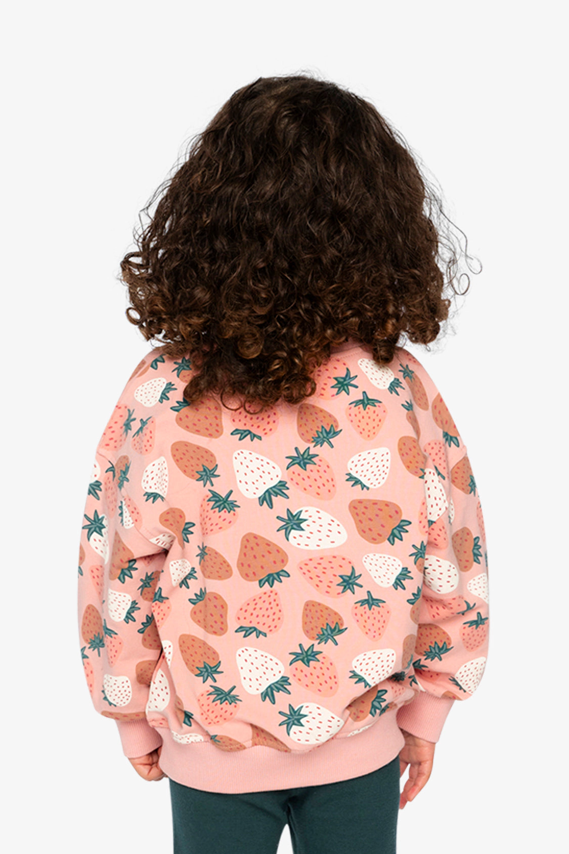 Deux par Girls Strawberry Print Balloon Sleeve Sweatshirt
