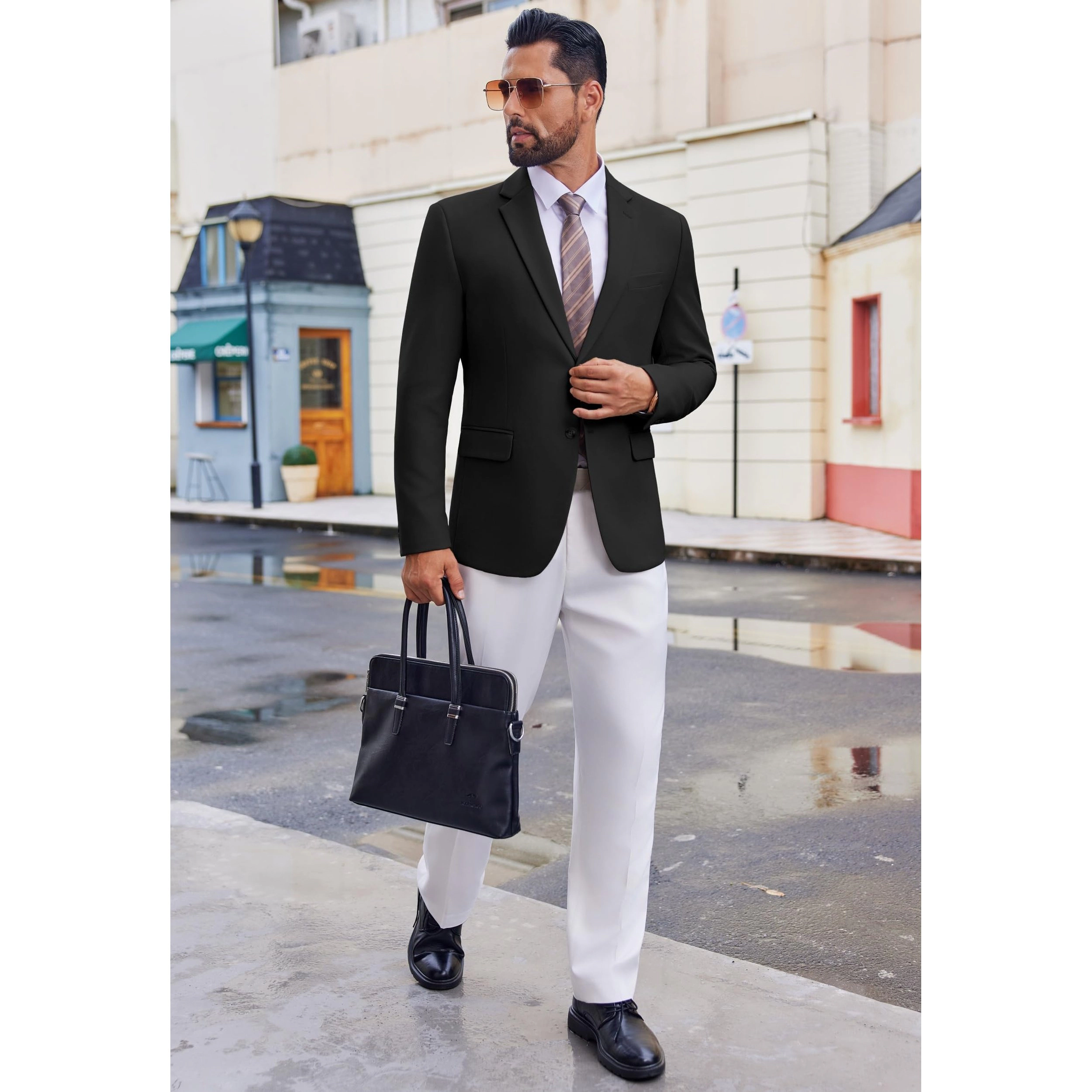 COOFANDY Men's Slim Fit Two Button Notch Lapel Casual Blazer Sport Coat Suit Jacket