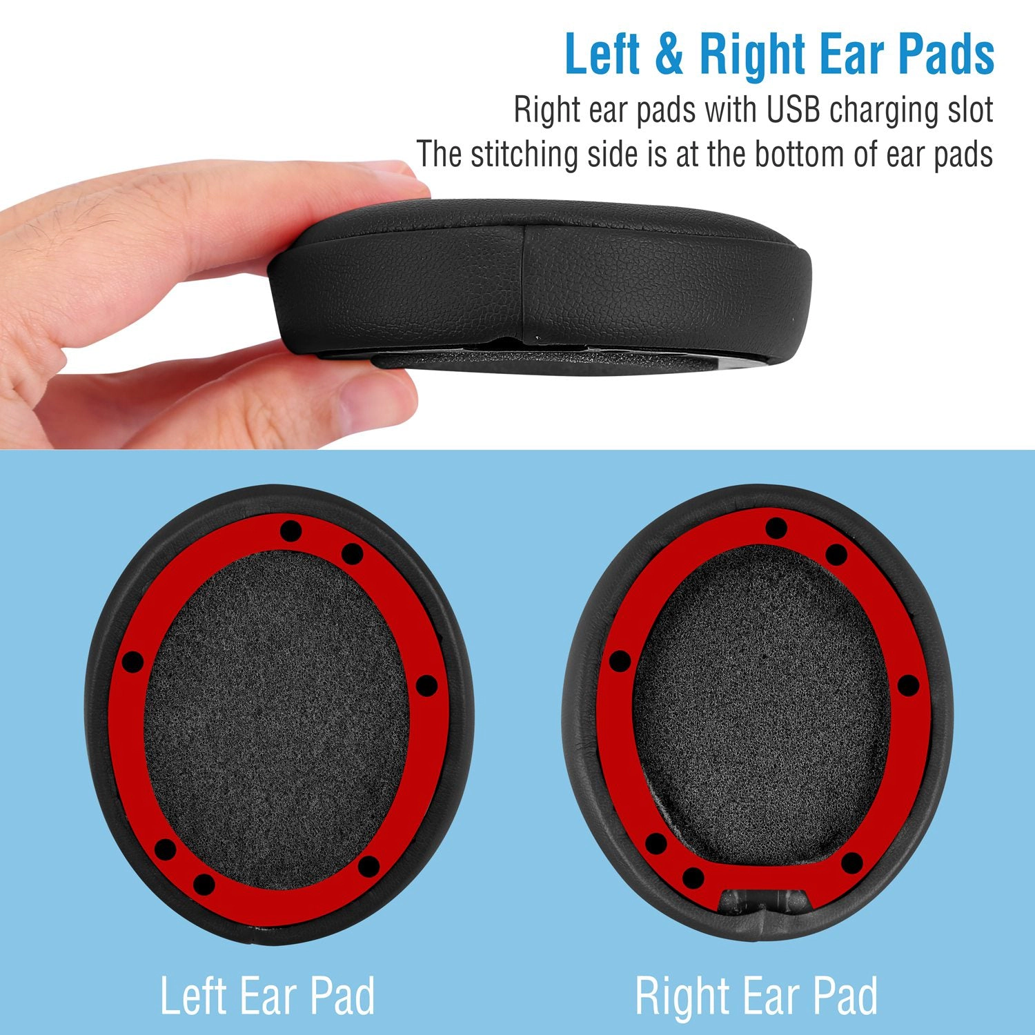 GBruno Memory Foam Ear Cushion Pads, 2 Pcs