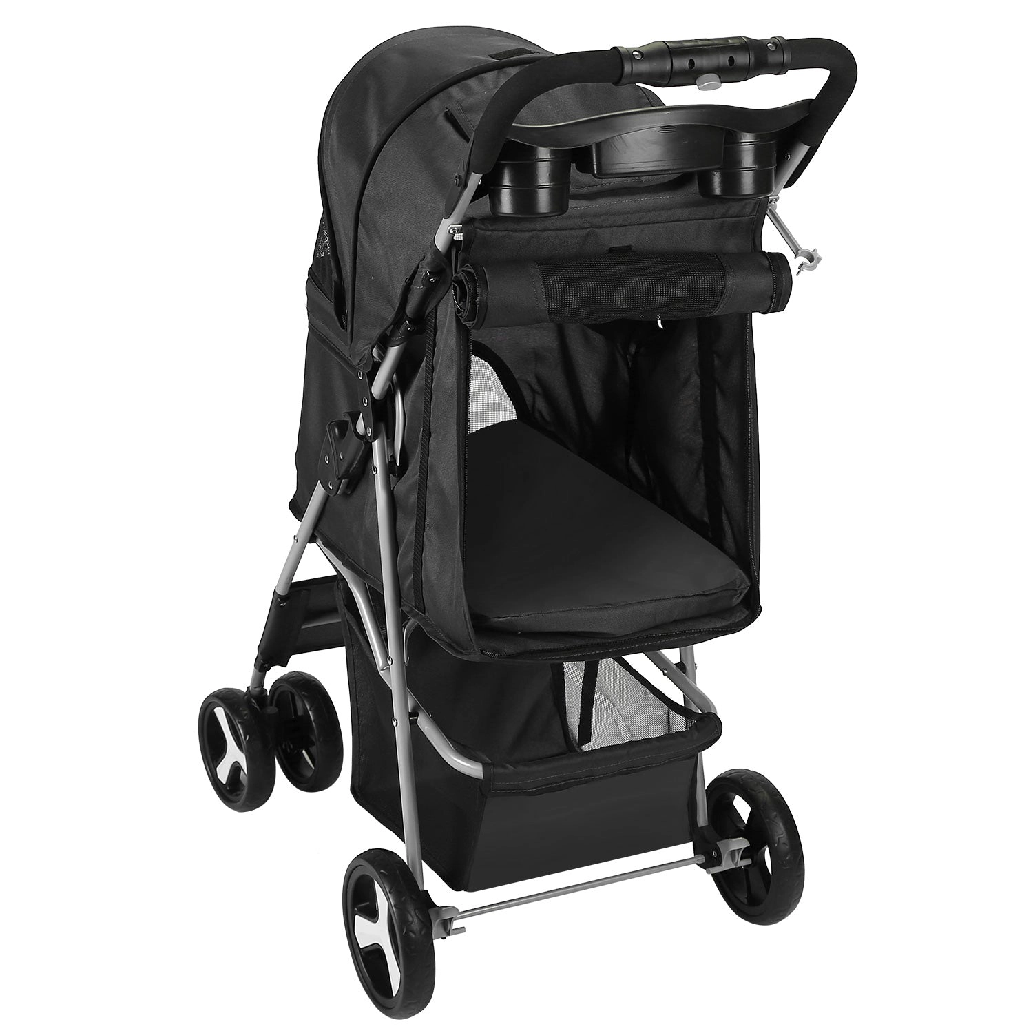 GBruno 4-Wheel Foldable Pet Stroller With Storage