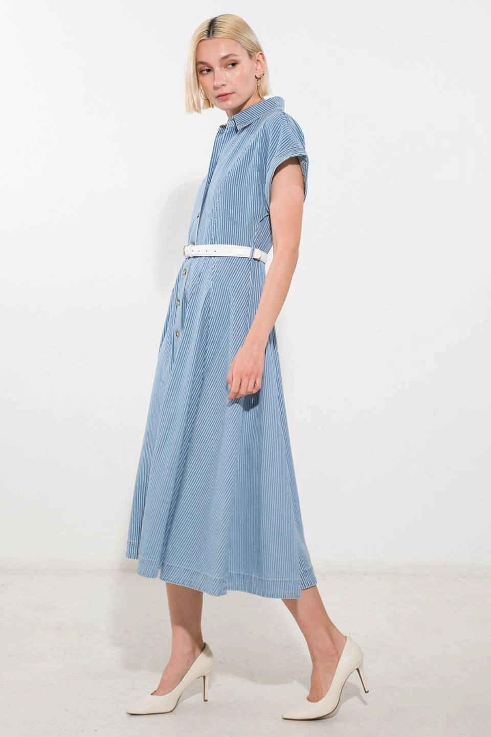 TRUEDAMES Women Soak The Sun Denim Midi Dress