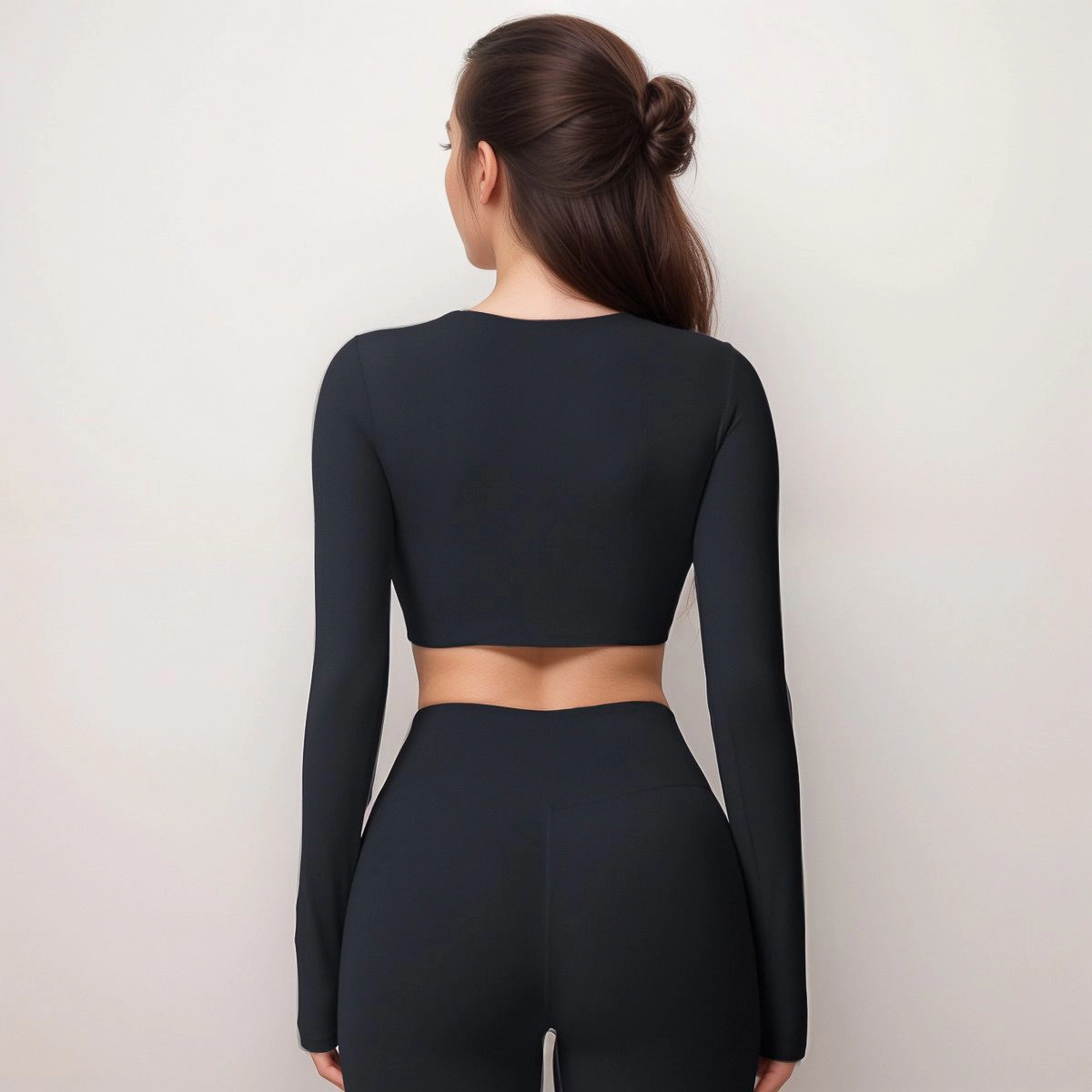 Anna-Kaci Women's Active Crop Top with Crew Neckline Seamless Stretch Fit and Thumbhole Cuffs