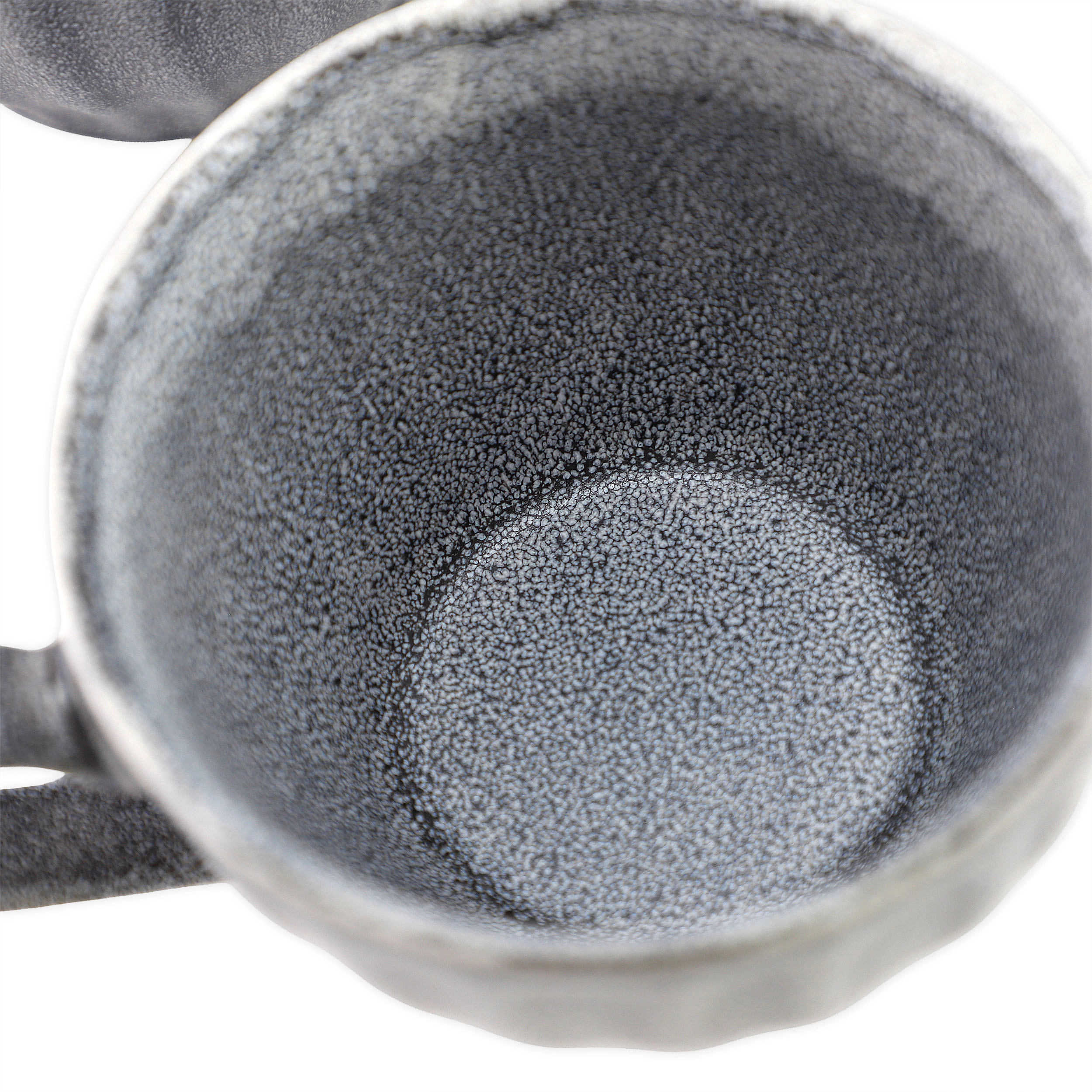 Gibson Homewares Reactive Glaze Stoneware Cups 4-Piece Set in Grey