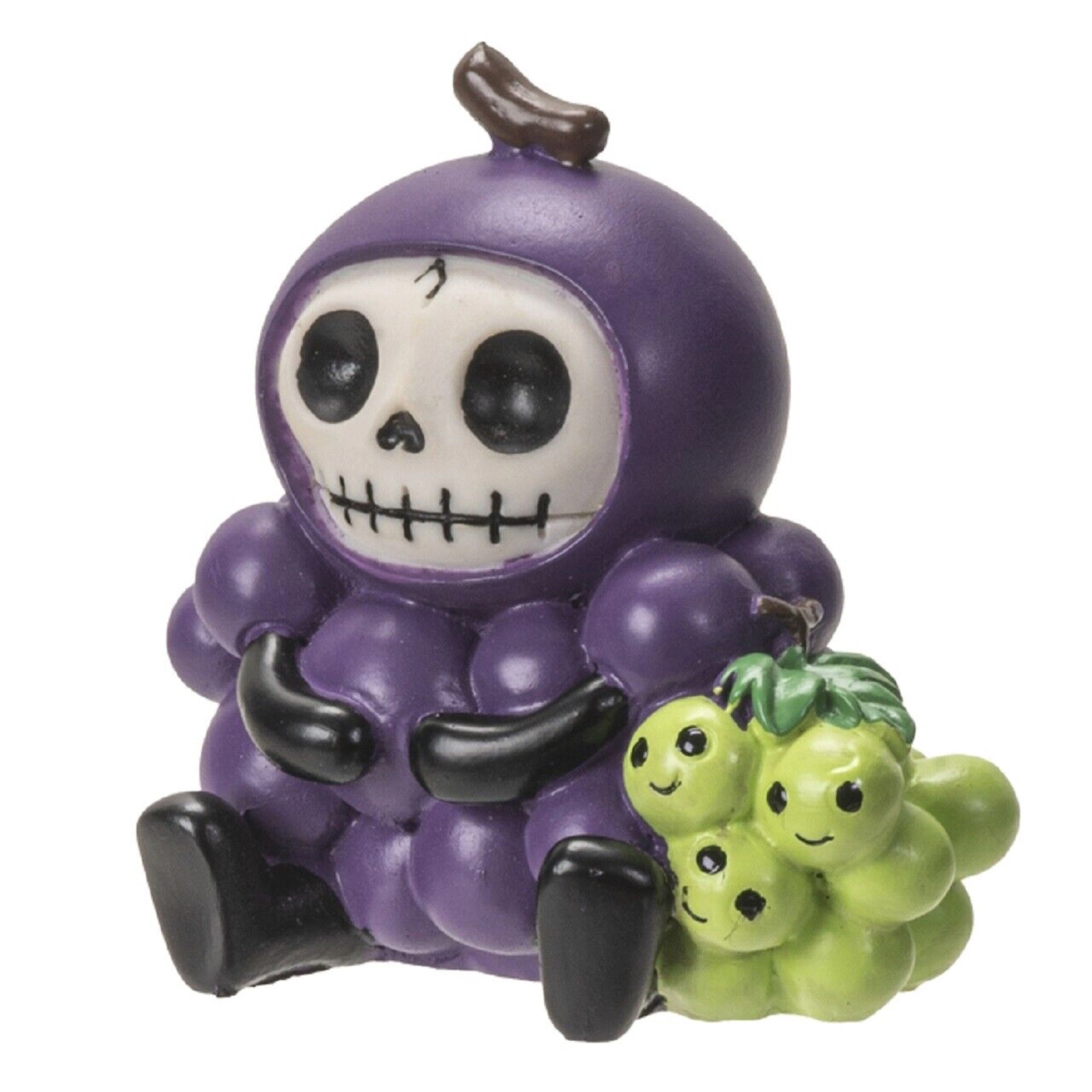 Pacific Giftware Furrybones Budo Purple Grapes Skeleton in Costume Figurine 3 Inch