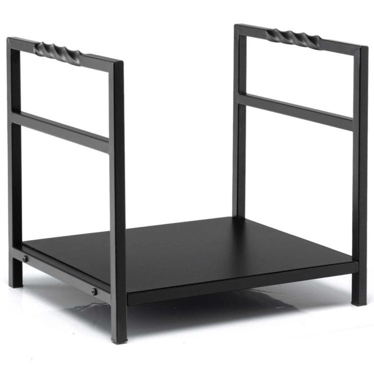 SUGIFT 16-in Twisted Handles Raised Feet Powder Coated Steel Firewood Log Rack 16-in x 13.5-in x 14-in 110-lb Black