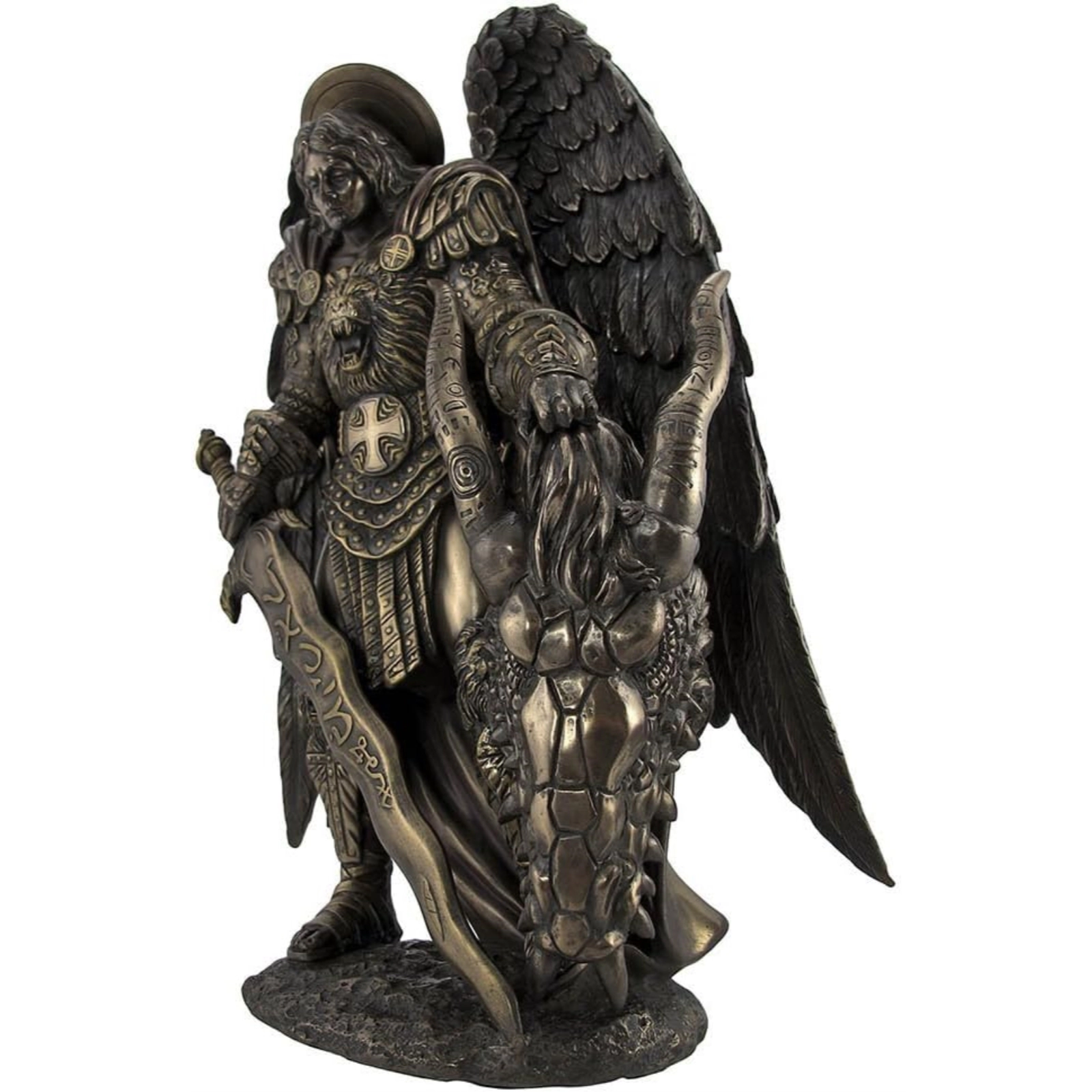 Pacific Giftware Saint Michael and The Dragon Archangel Statue Saint Figurine 10.75 inch