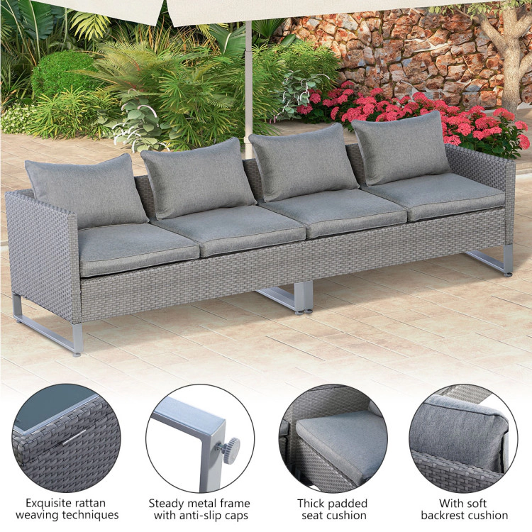 Hivvago 2 Pieces Patio Furniture Sofa Set With Cushions And Sofa Clips