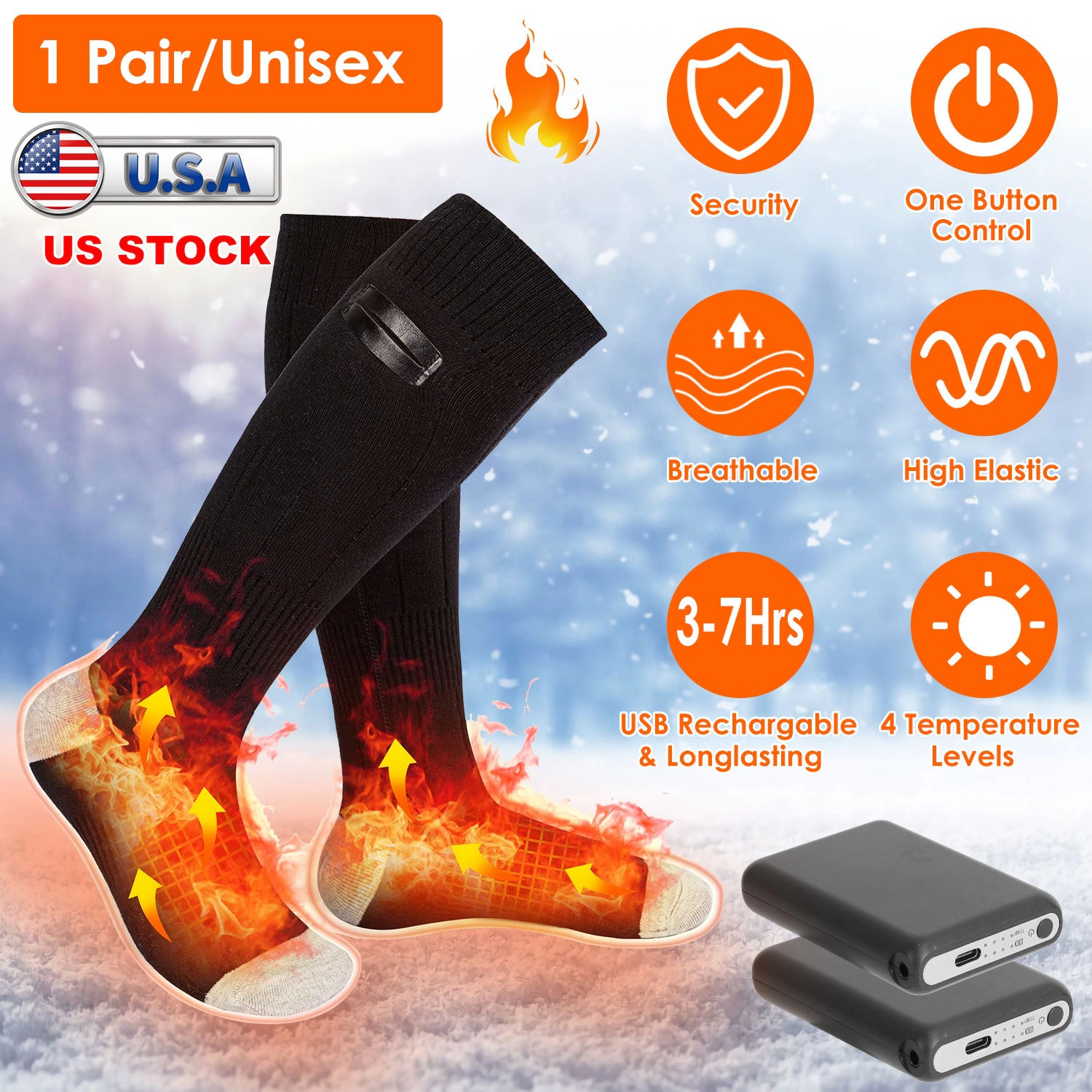 GBruno Rechargeable Battery Heated Socks