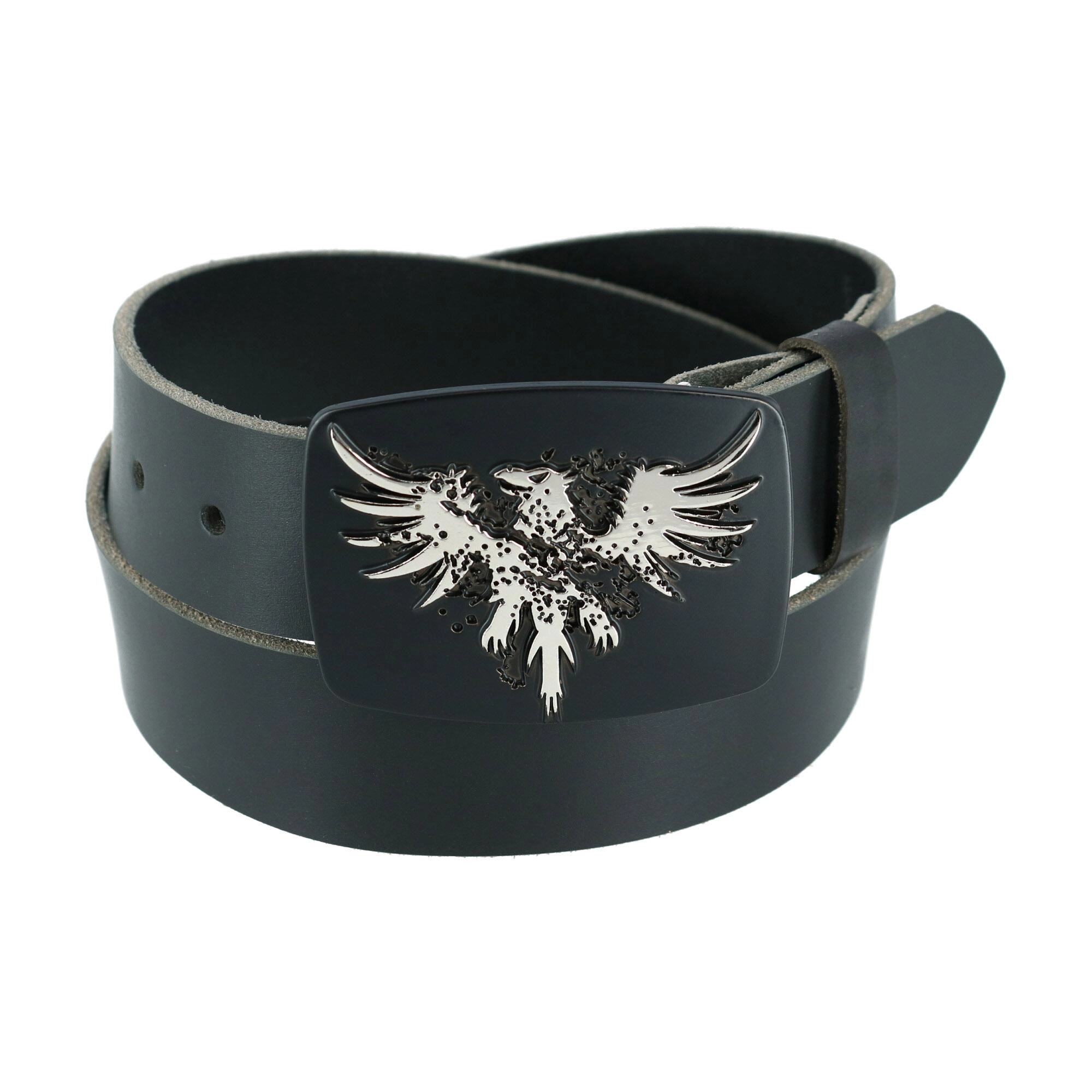 CTM Men's Leather Bridle Belt with Phoenix Buckle (2 Set)