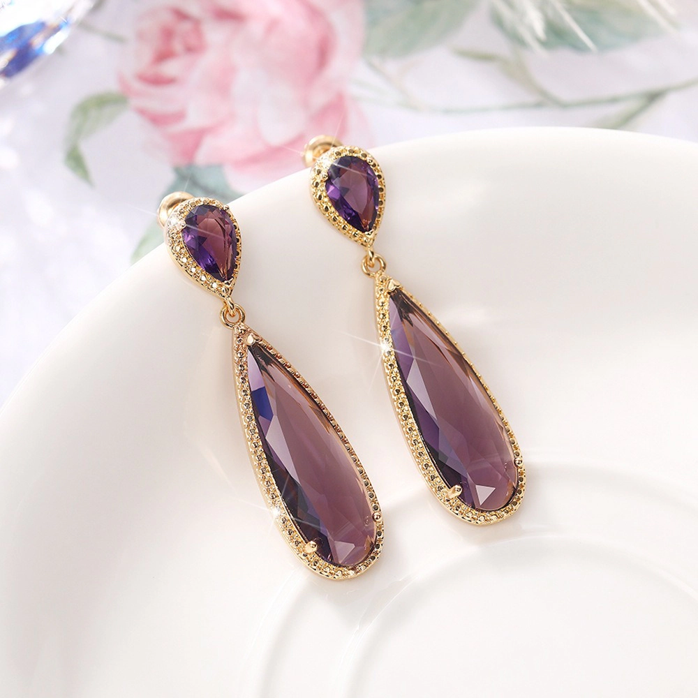 Gorgeous Pear Cubic Zirconia Long Hanging Earrings