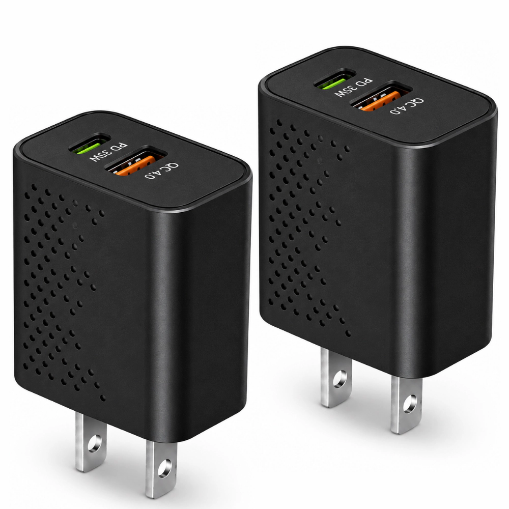 Qixxronics (2PCS) USB-C 35W Super Fast Charger Adapter for iPhone 17, 17 Air, Pro Max,16,16e,15,14,13,12, 11,iPad Pro/Air/Mini