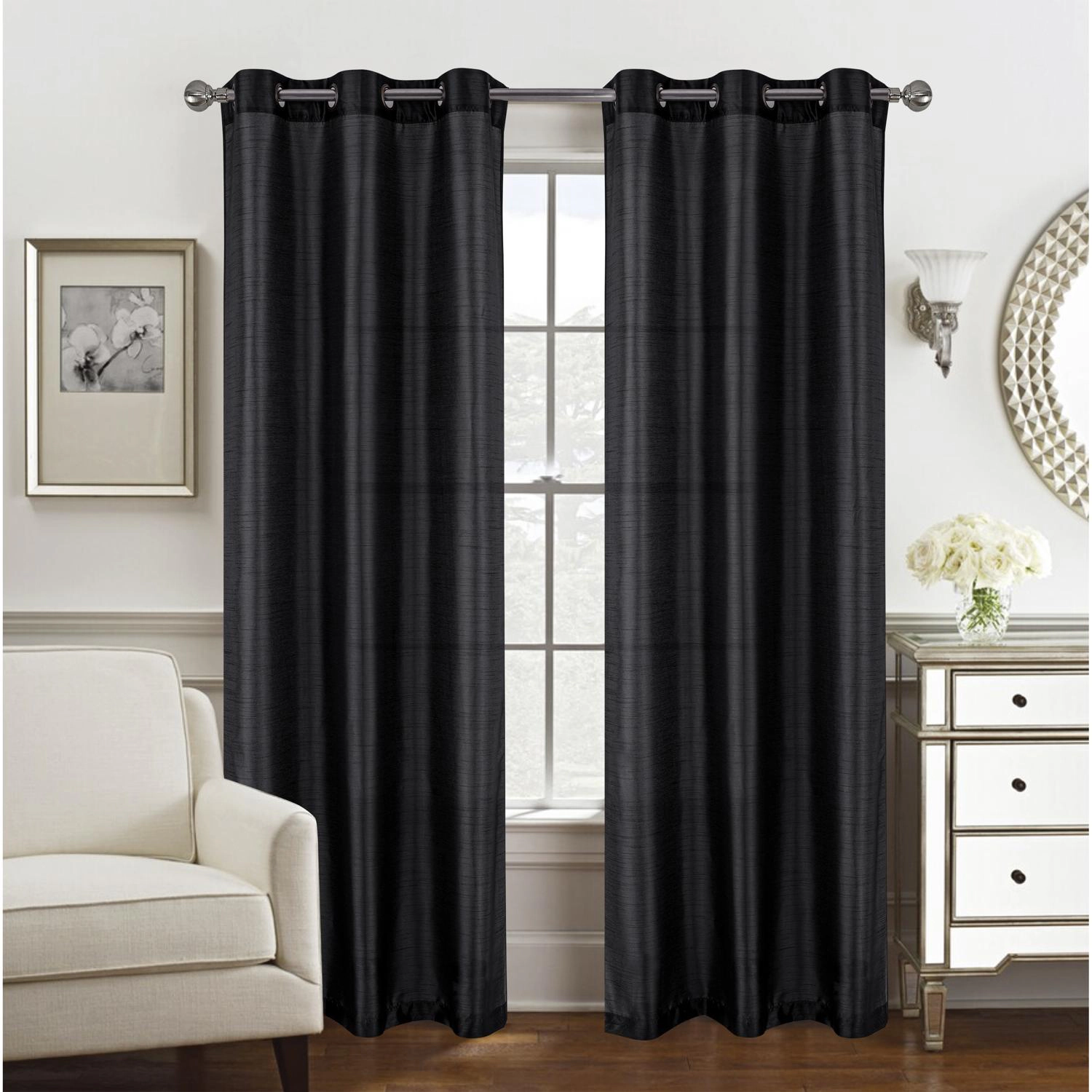 RT Designer Collection Nancy Grommet Luxurious Modern Design Curtain Panel 54" x 95