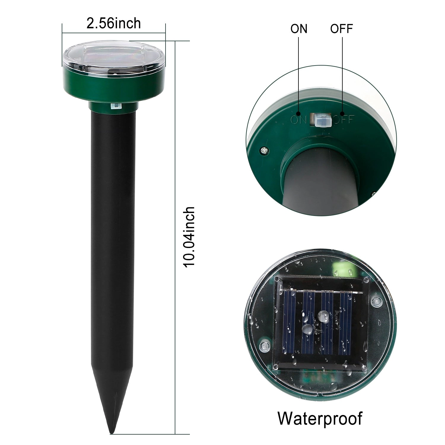 GBruno 4-Pc Solar Mole Repeller Stake