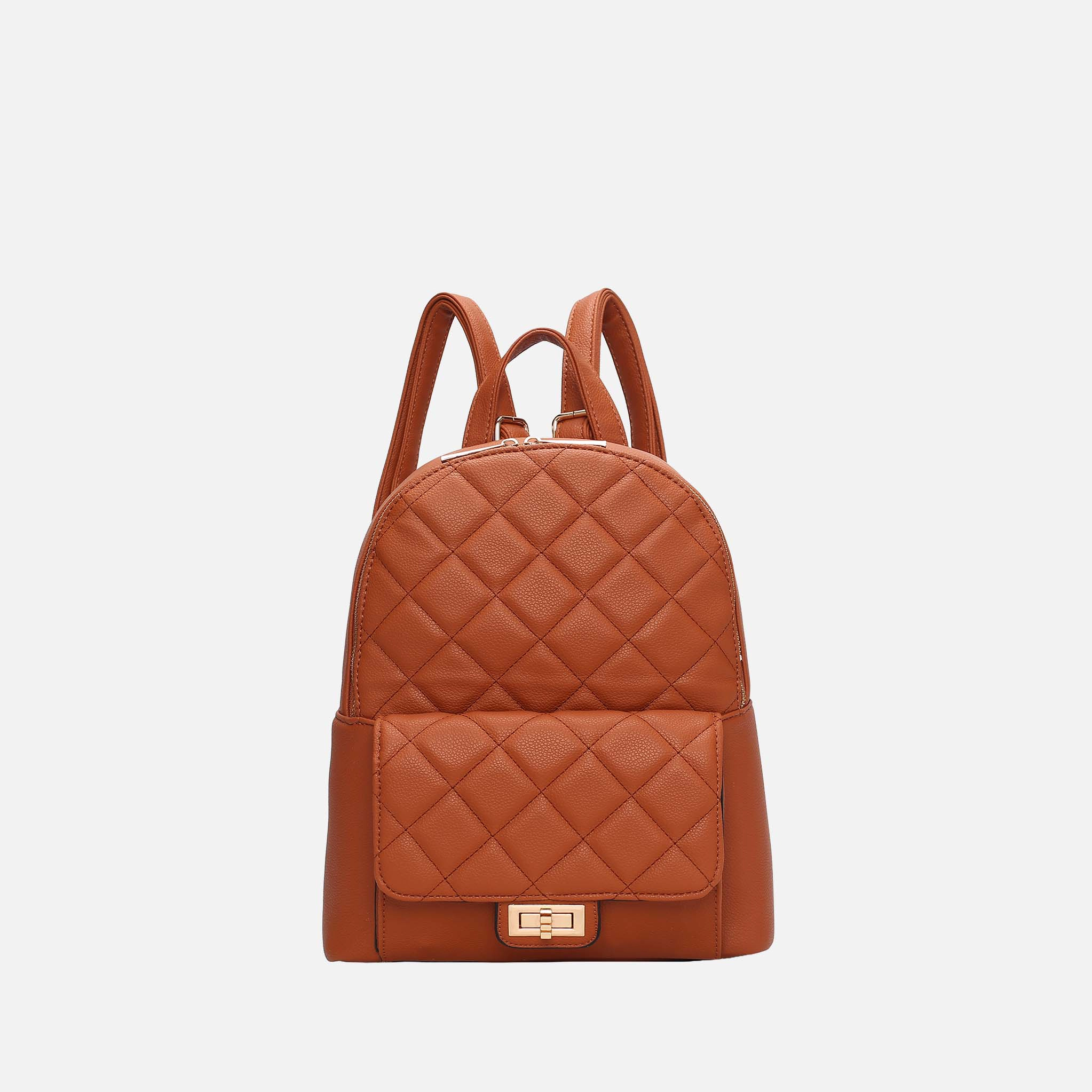 Mia K Collection Dimitria Quilted Vegan Leather Backpack Purse