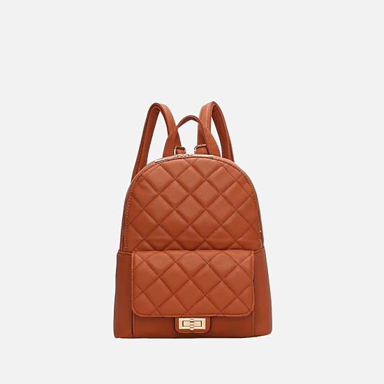 Mia K Collection Dimitria Quilted Vegan Leather Backpack Purse