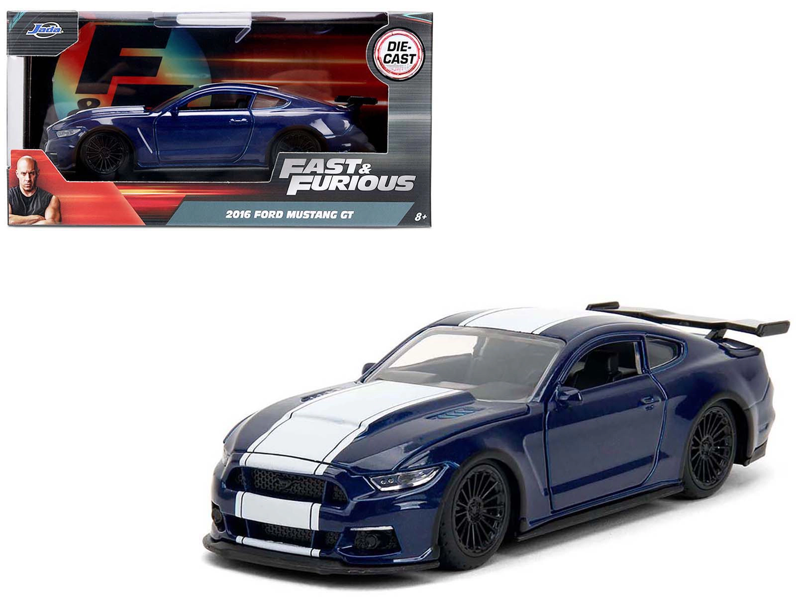 Jada 2016 Ford Mustang GT Dark Blue Metallic with White Stripe "F9" (2021) Movie "Fast & Furious" Series 1/32