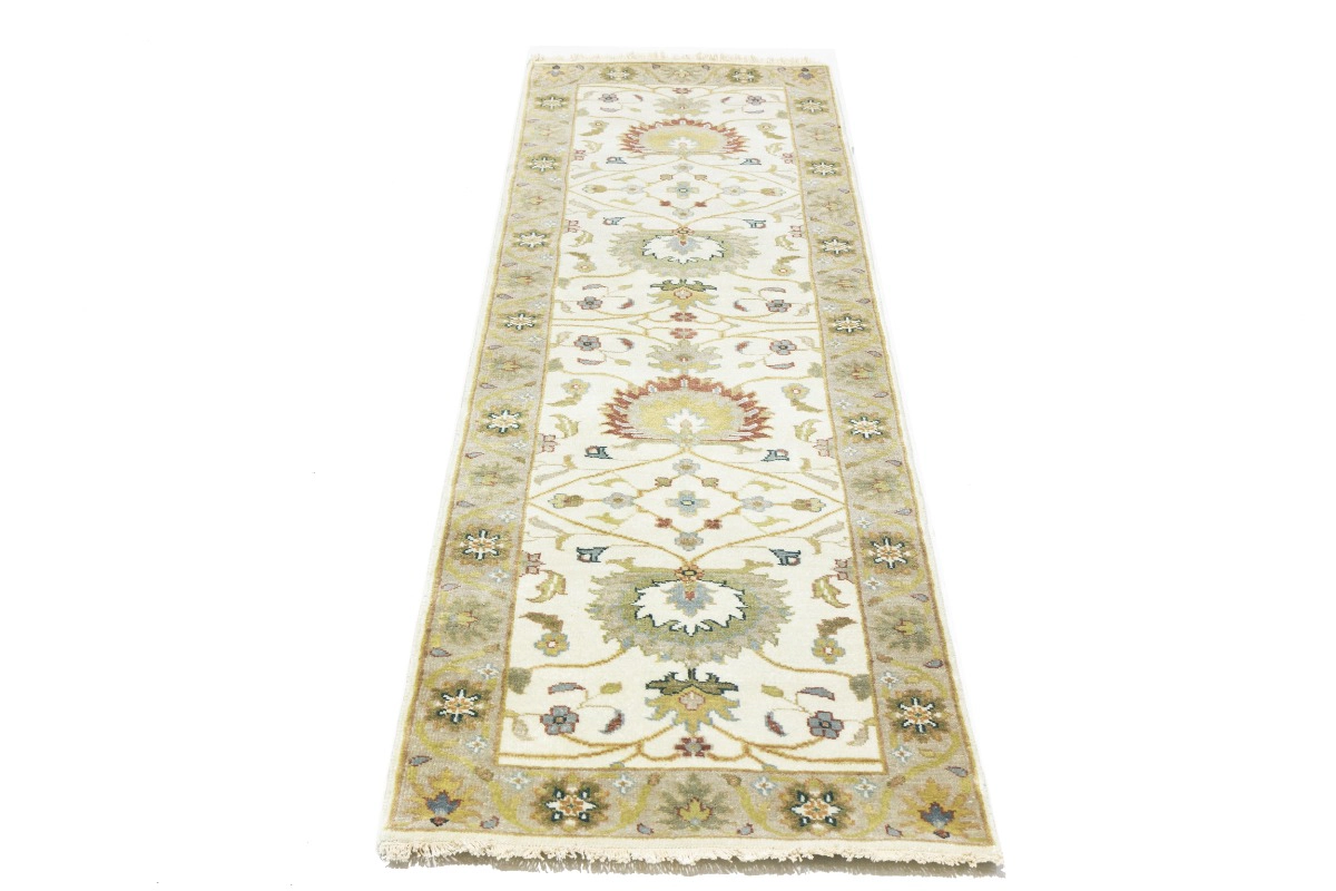 Magic Rugs Cream Floral Osh Chobi 2'5X8 Peshawar Oriental Runner Rug