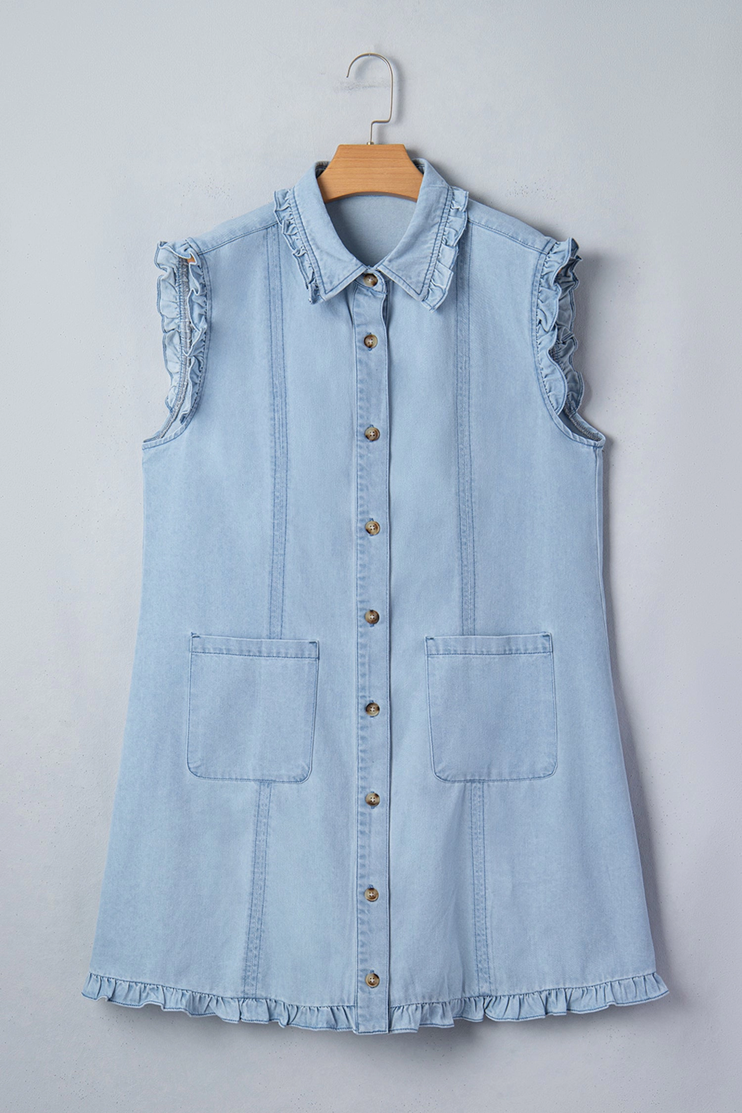 Threaded Pear Womens Destiny Edge Collared Shift Dress - Beau Blue