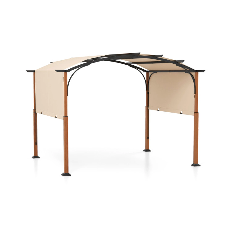 Hivvago 10 x 12 FT Outdoor Retractable Pergola with Canopy for Patio