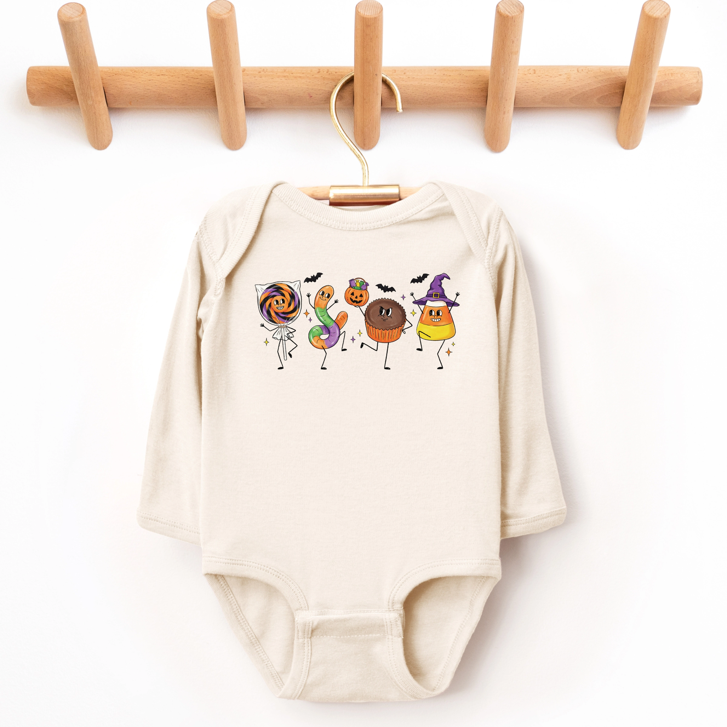 The Juniper Shop - Infant Long Sleeve Bodysuit Candy Stick Figures
