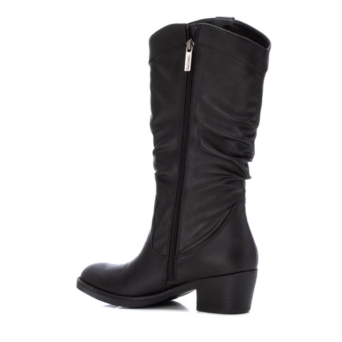 XTI Women's Cowboy Leatherette Boots Side Zip Block Heel