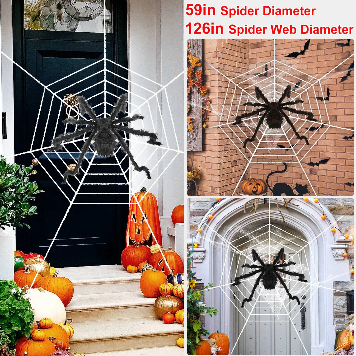 IMounTEK Unisex Poseable Giant Spider Halloween Decor