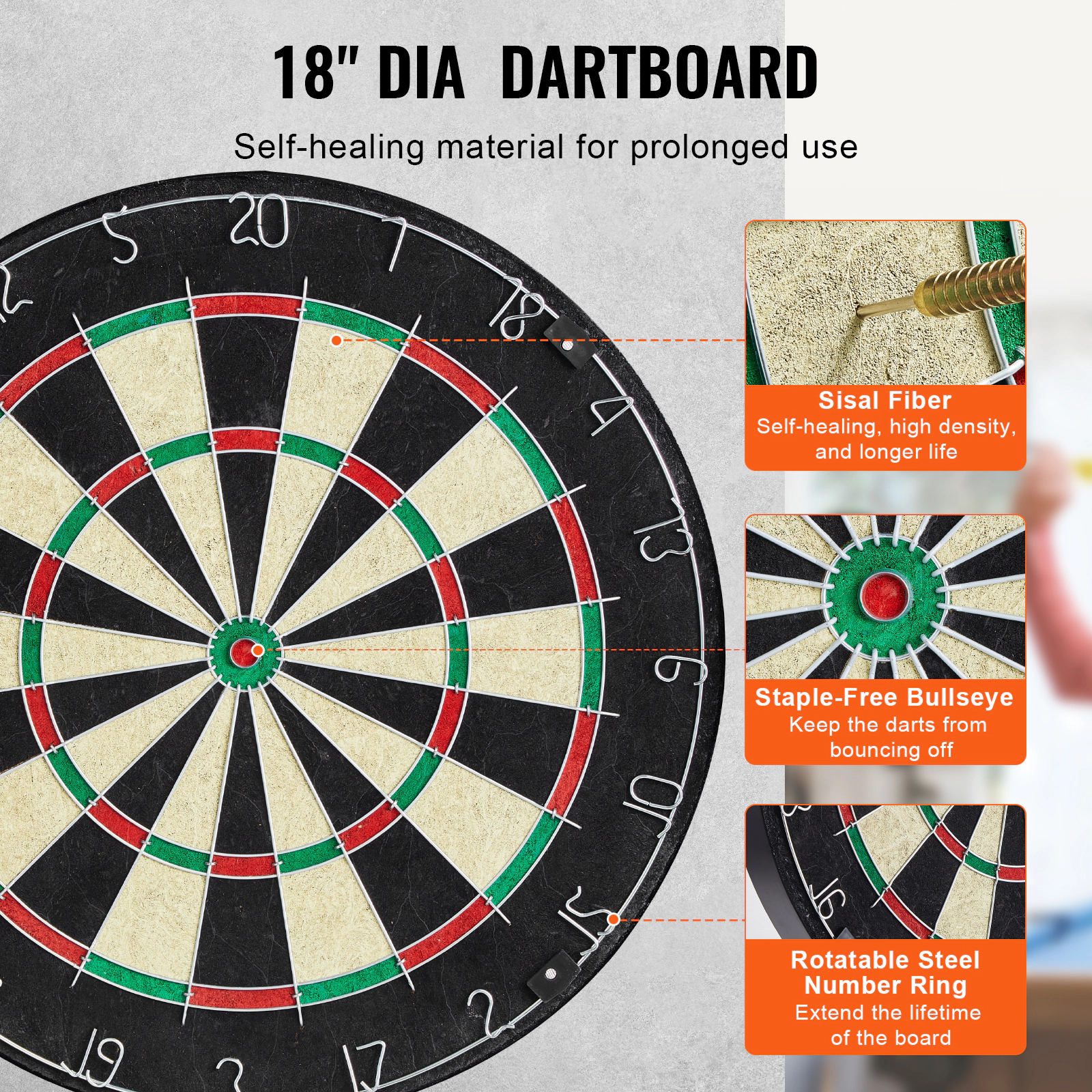 HONGGE Dartboard and Cabinet Set Ready-to-Play Bundle with Hideaway Cabinet, Easy Assembly