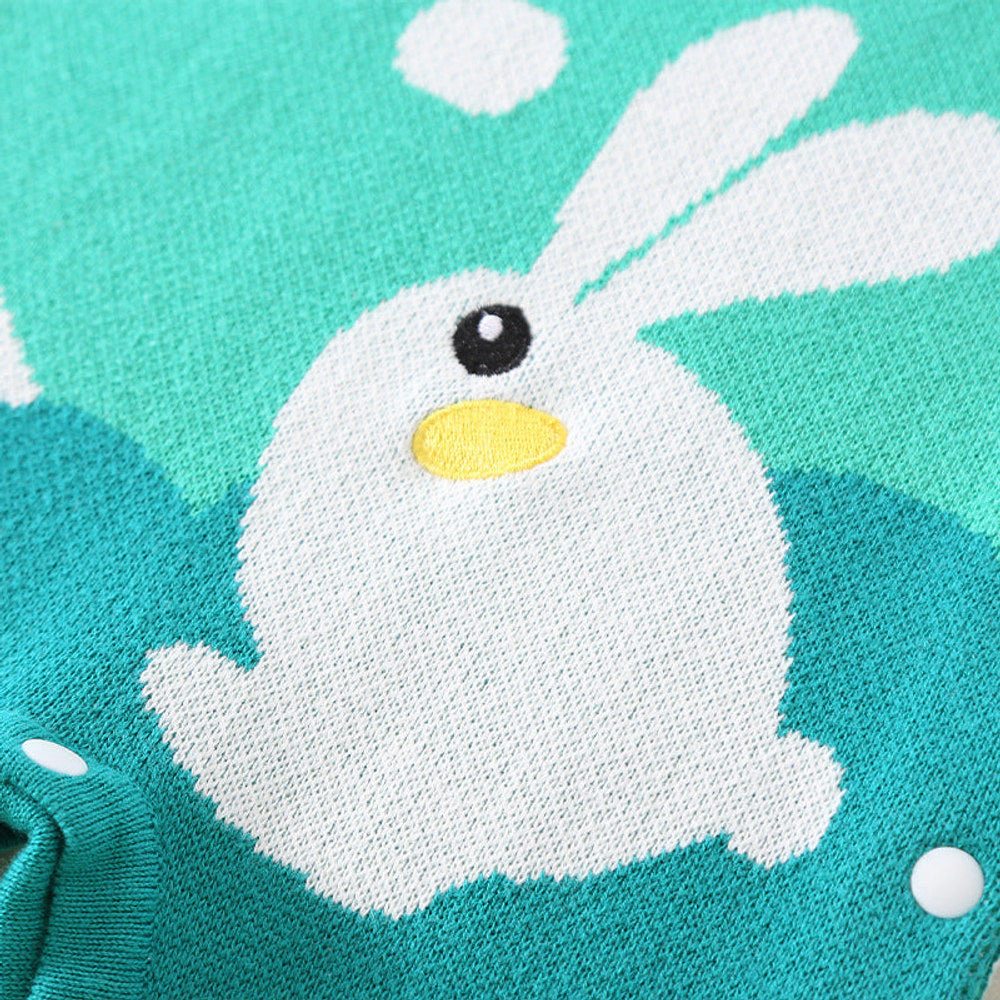 MyKids-USA Autumn Rabbit Handknit Cotton Blend Baby Romper