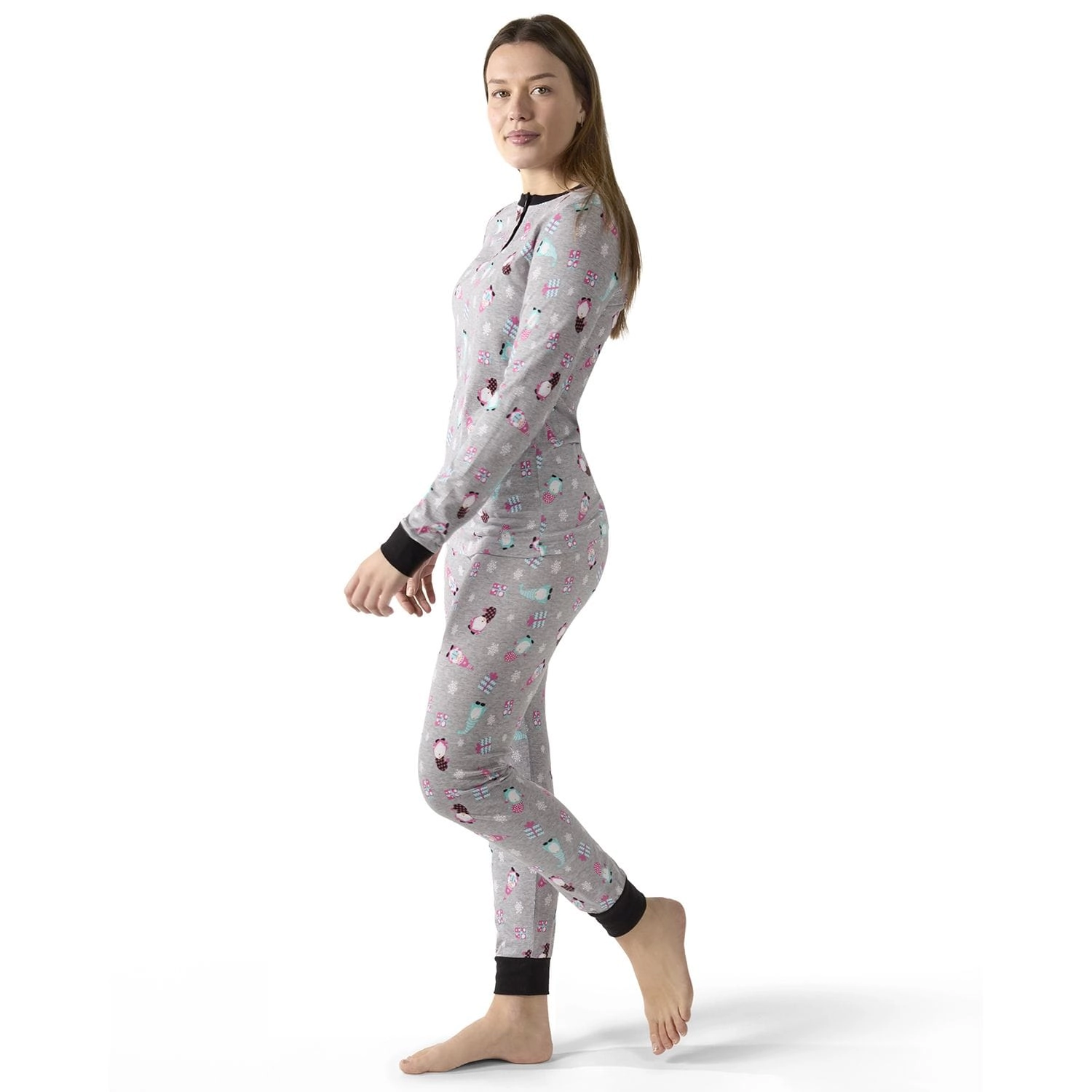 MeMoi Women's Holiday Gnomes Two-Piece PJ Set a Bag