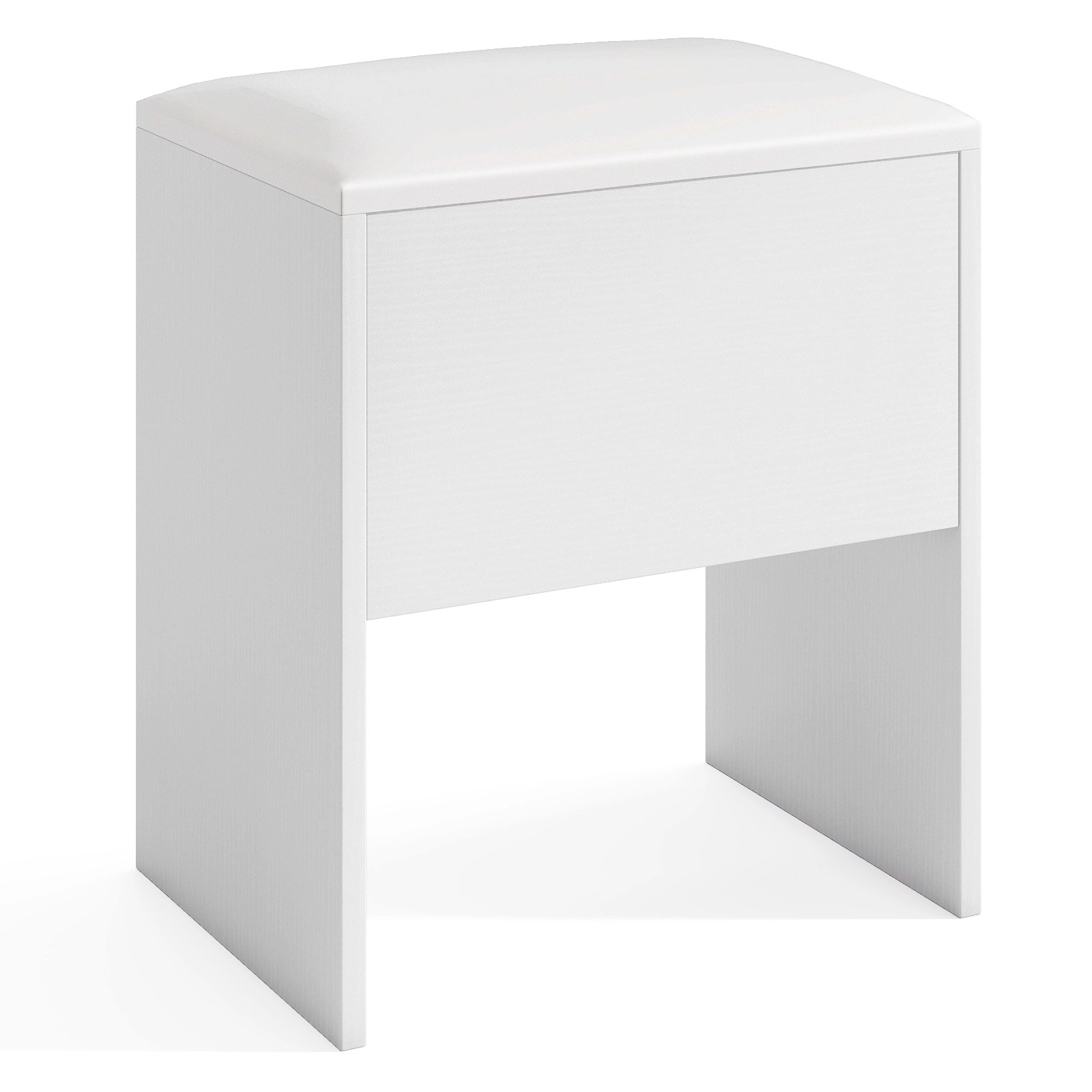 SUGIFT White Vanity Stool with Flip-Top Storage, Padded Seat, 220-lb Capacity