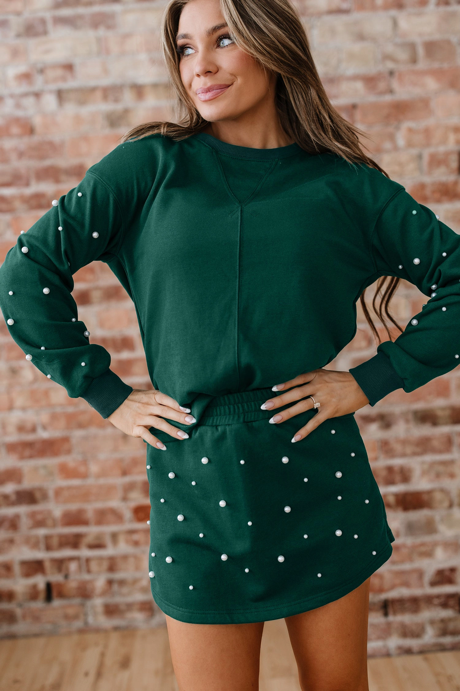 Threaded Pear Women's Rosie Elastic Waist Mini Skirt Set