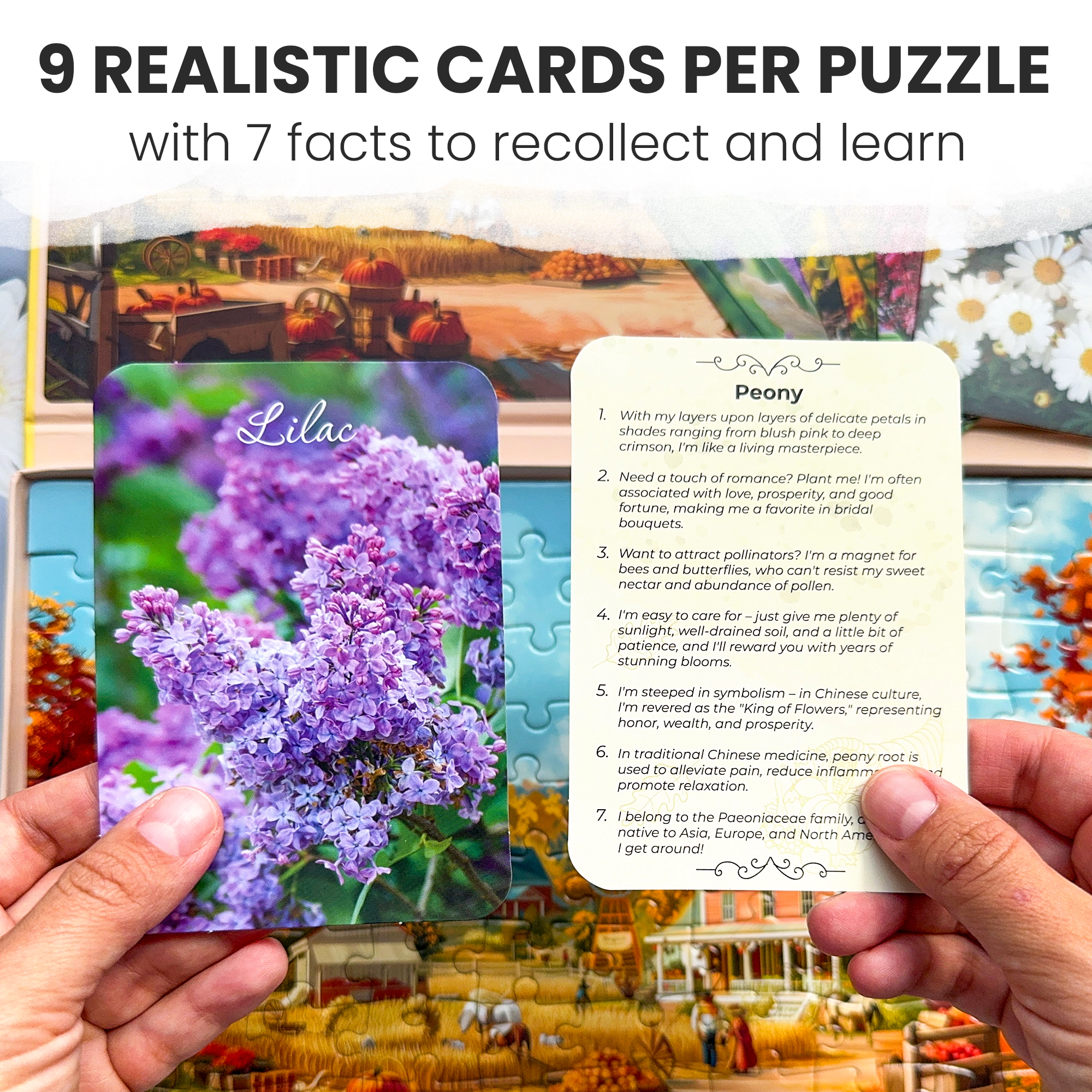 QUOKKA Large Piece Jigsaw Puzzles for Seniors, 100-Piece Cognitive Activity Set with Memory Cards