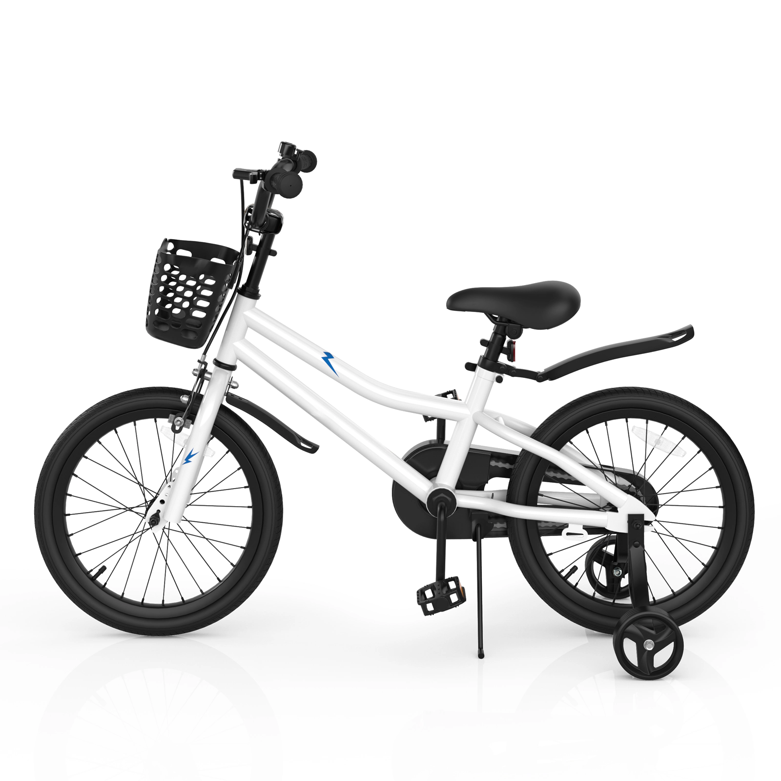SUGIFT 18 in Kids Bike with Hand and Coaster Brakes 99-lb Seat Capacity Ages 4-8 White