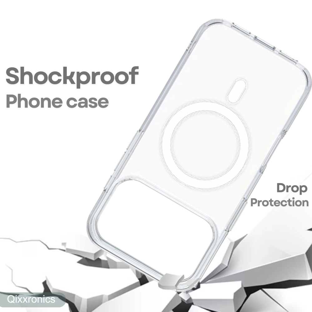 Qixxronics for iPhone 17 Pro Magnetic Case Shockproof Phone Cover Compatible with Wireless Charging for iPhone 17 Pro