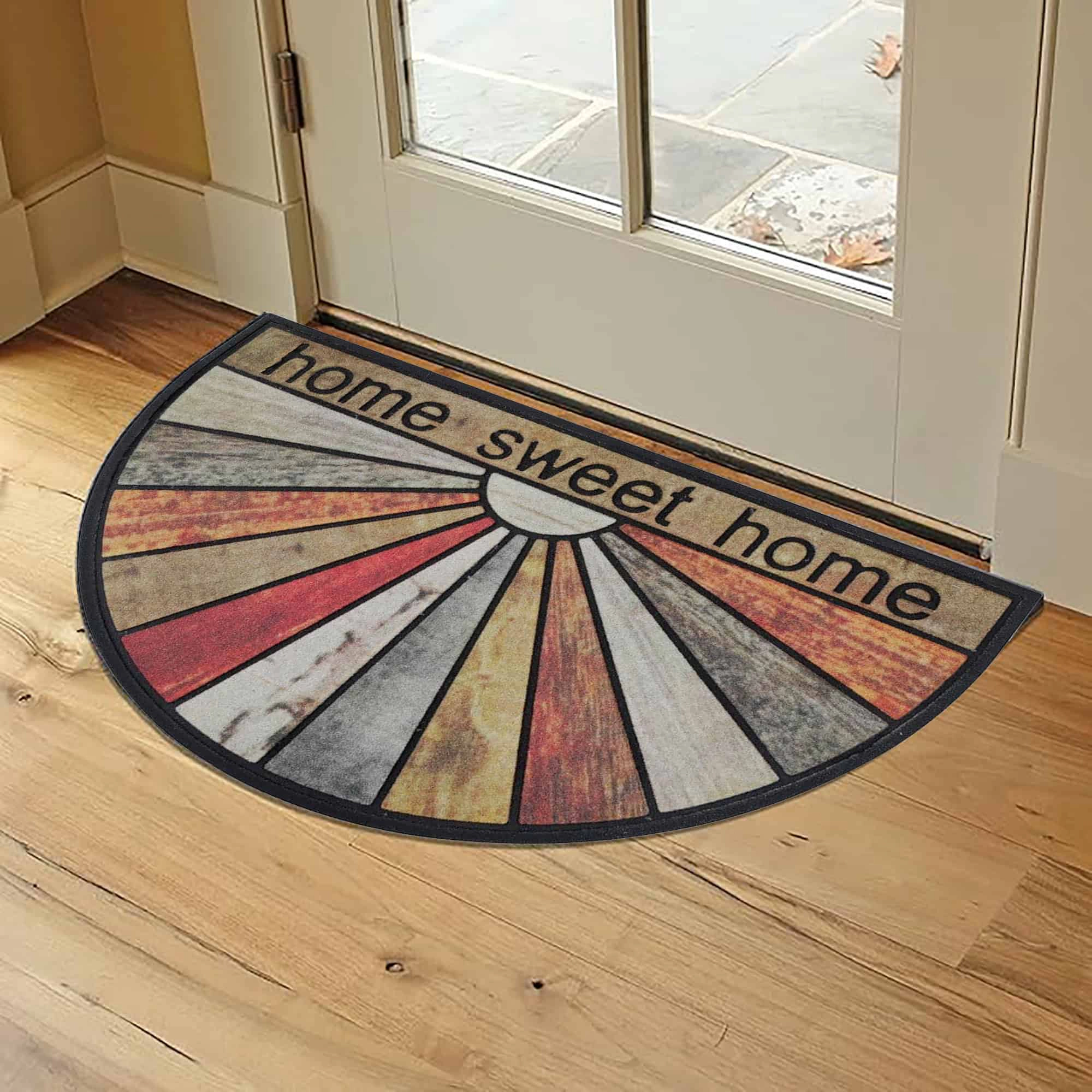 Evideco French Home Goods Brown Orange Sweet Rubber Doormat 30 x 18 Inches