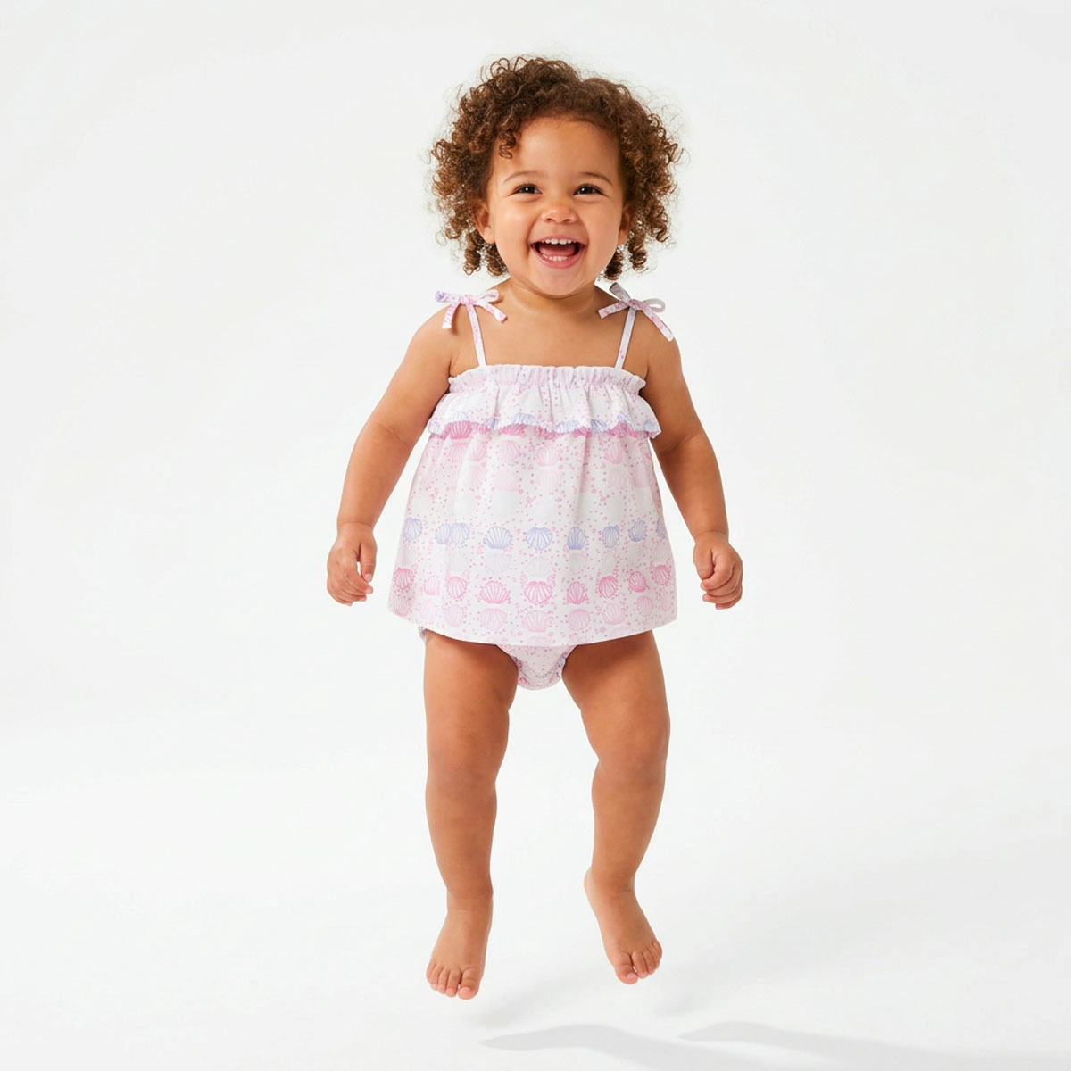 Rockets of Awesome Ruffle Shell Strap Top For Baby Girl