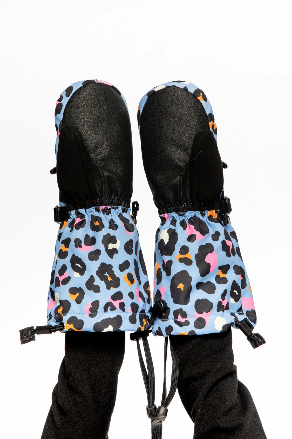 Deux par Girls Teknik Leopard Print Cordura-Reinforced Winter Mittens