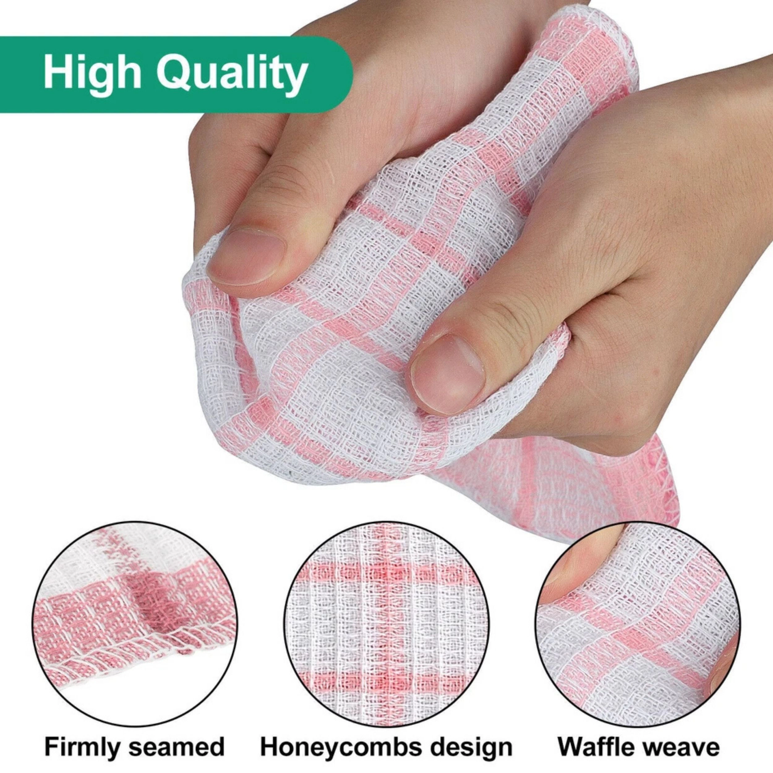 SS Design 8 Pack Cotton Kitchen Dish Cloths Super Absorbent Cleaning Towels