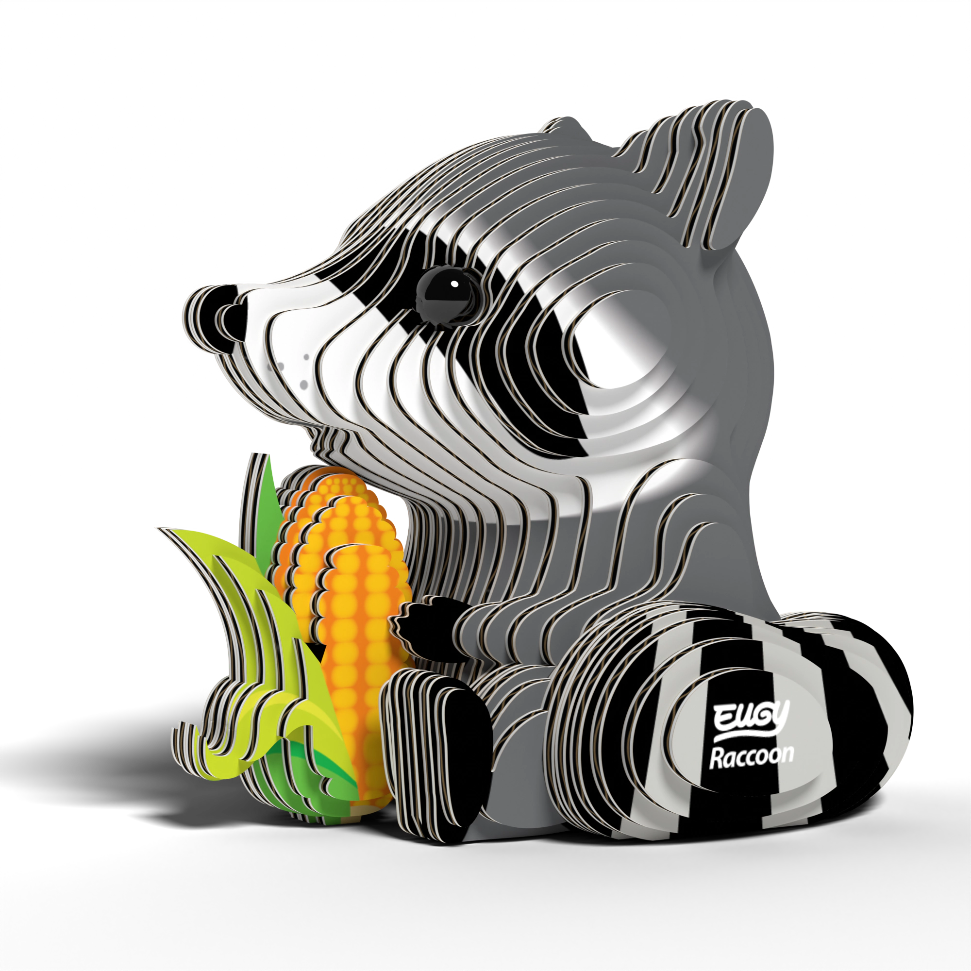 EUGY Raccoon 3D Puzzle - contains 46 puzzle pieces