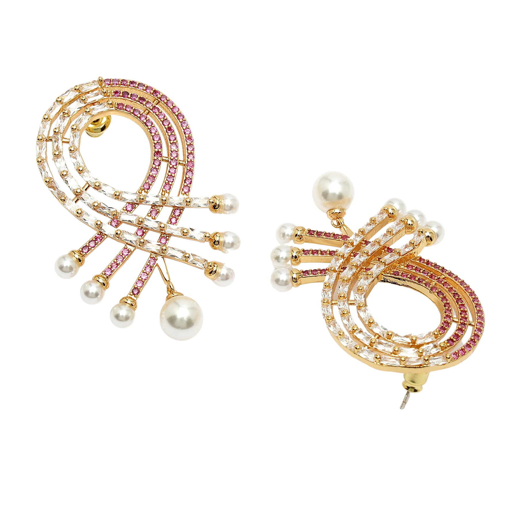 AGP PARIS Womens Diva Collection Modern Zirconia Drop Earrings