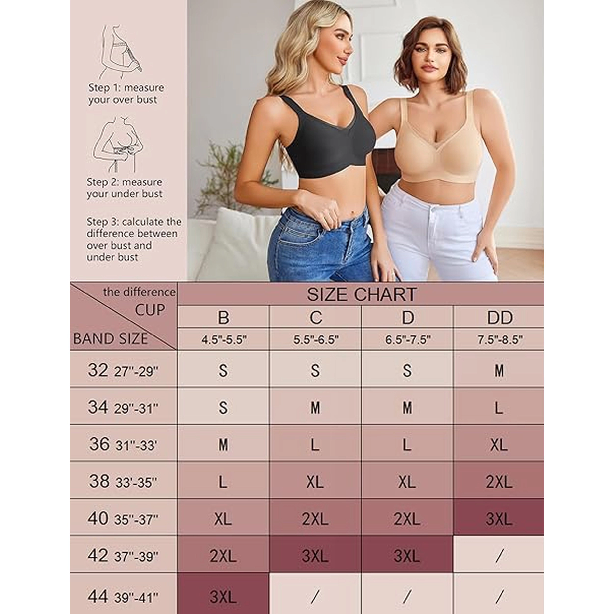 Avidlove Women's Seamless V-Neck Mesh Wireless Full Coverage Bra