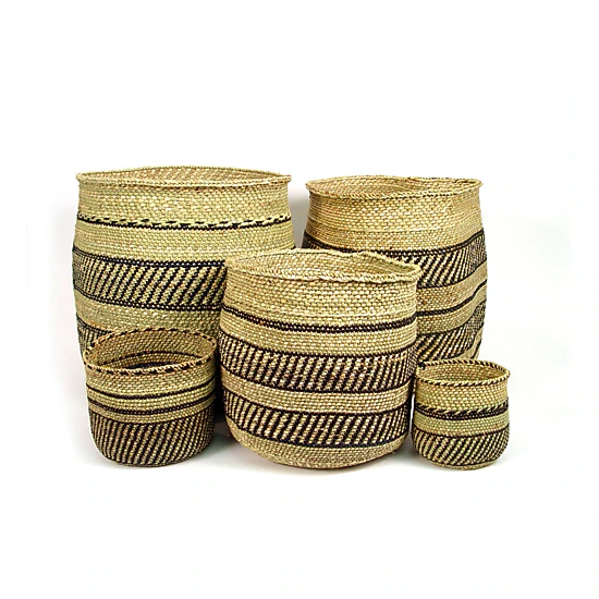 Mbare Iringa Woven Basket with Stripe