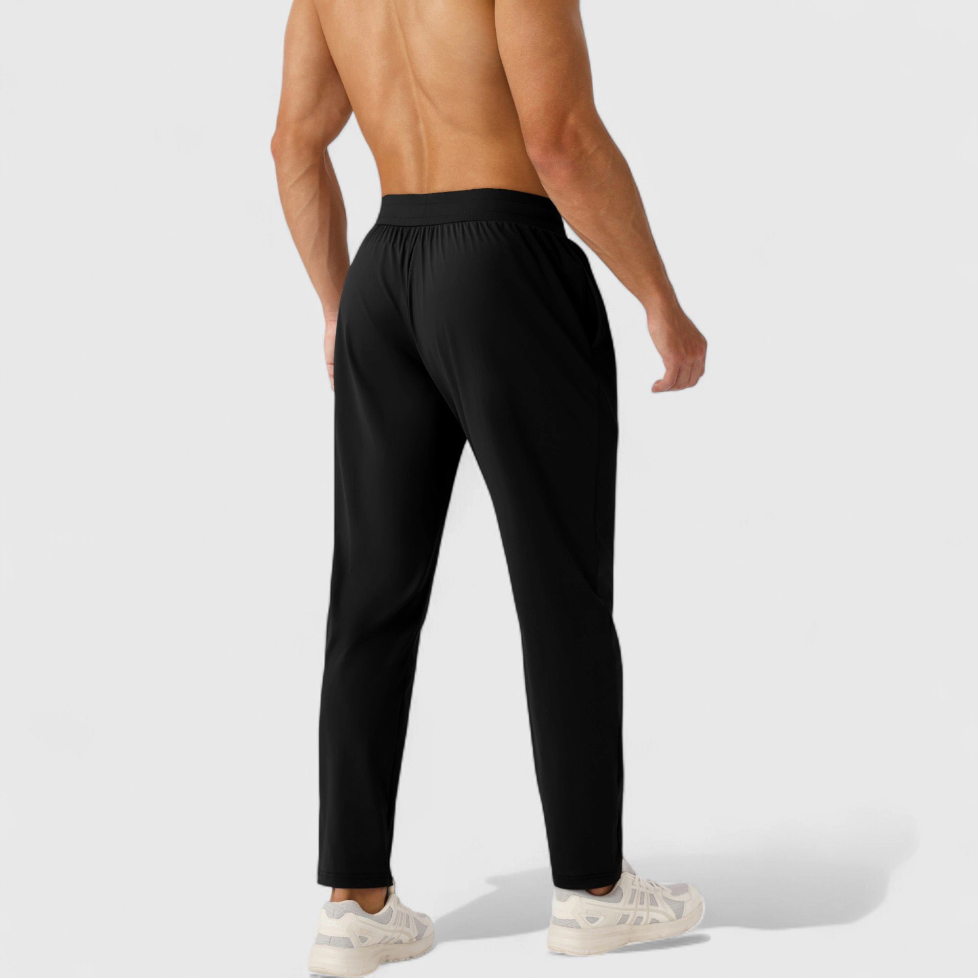 Anna-Kaci Men's Athletic Training Pants with Elastic Waistband and Straight-Leg Fit