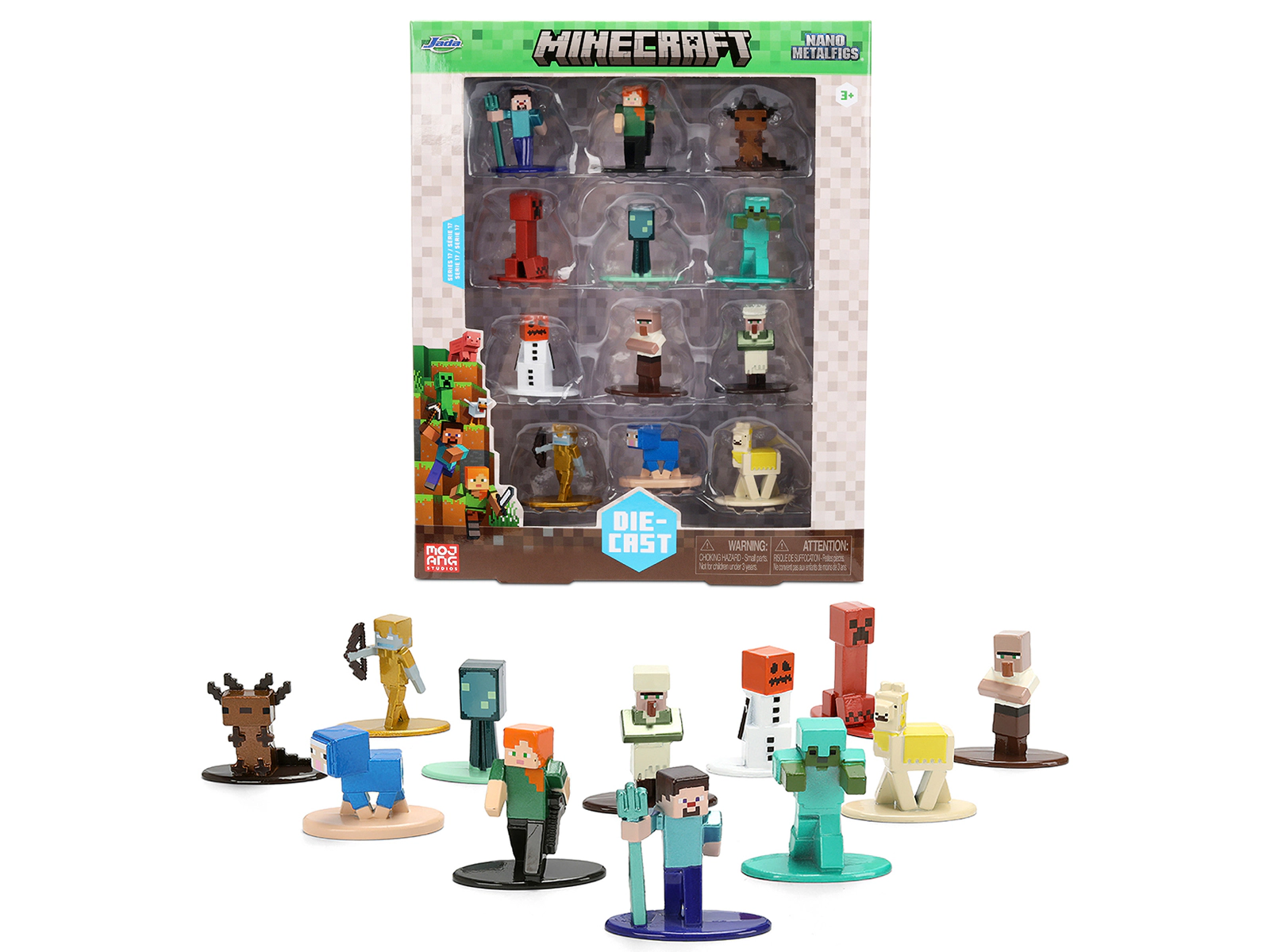 Jada Set of 12 Diecast Figures "Minecraft" Video Game "Nano Metalfigs" Series Diecast Models by Jada