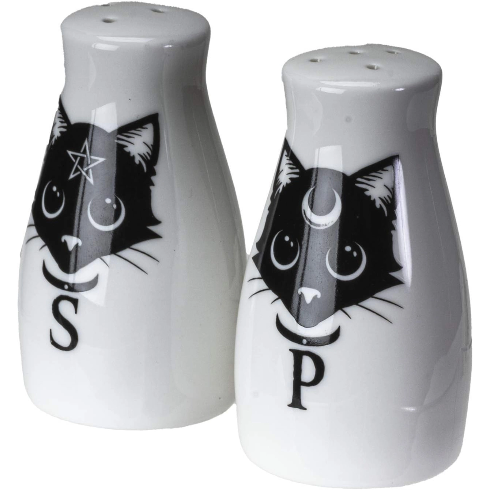 Pacific Giftware Sacred Geometry Black Cats Salt and Pepper Shakers Set