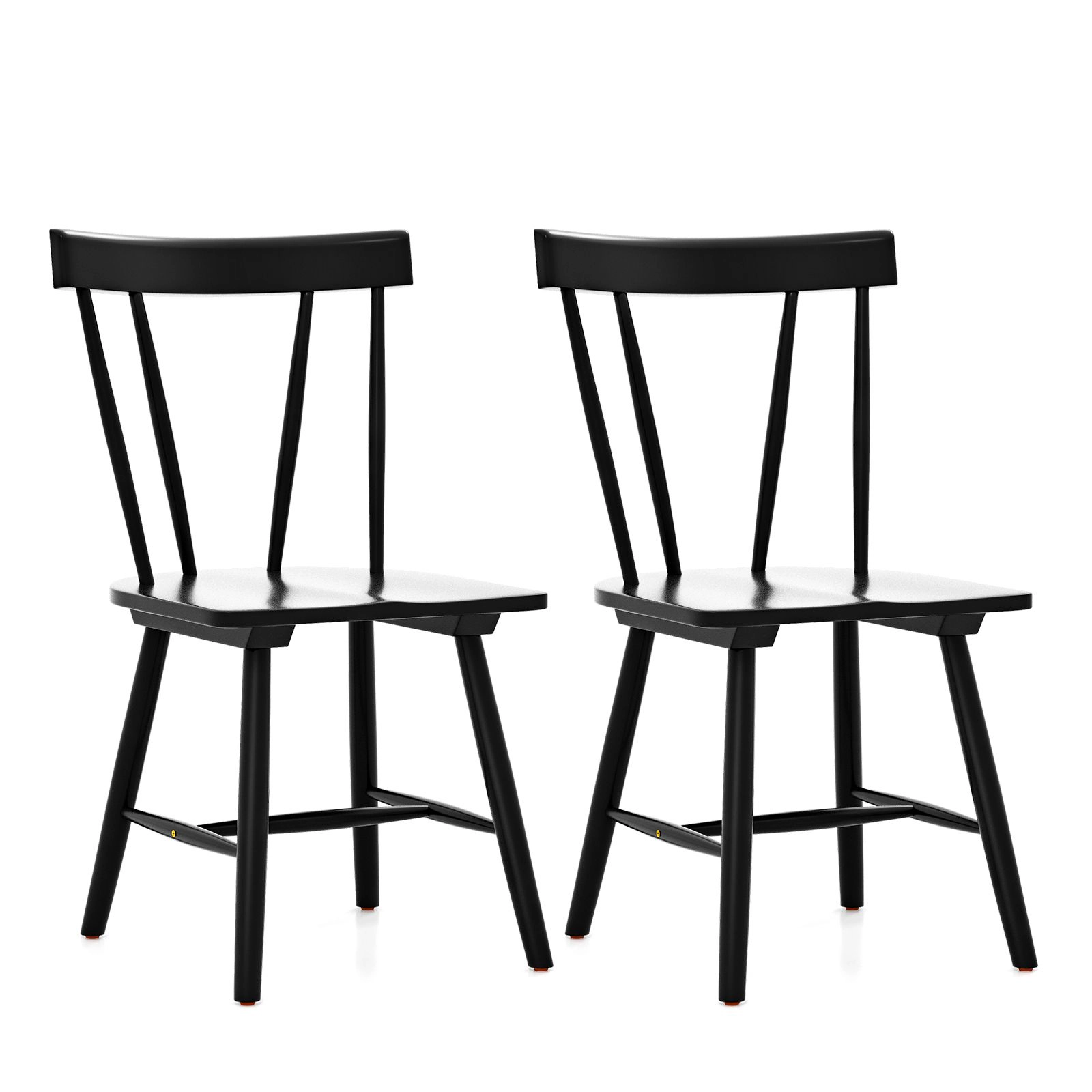 SlickBlue Windsor Dining Chairs Set of 2, Rubber Wood Frame
