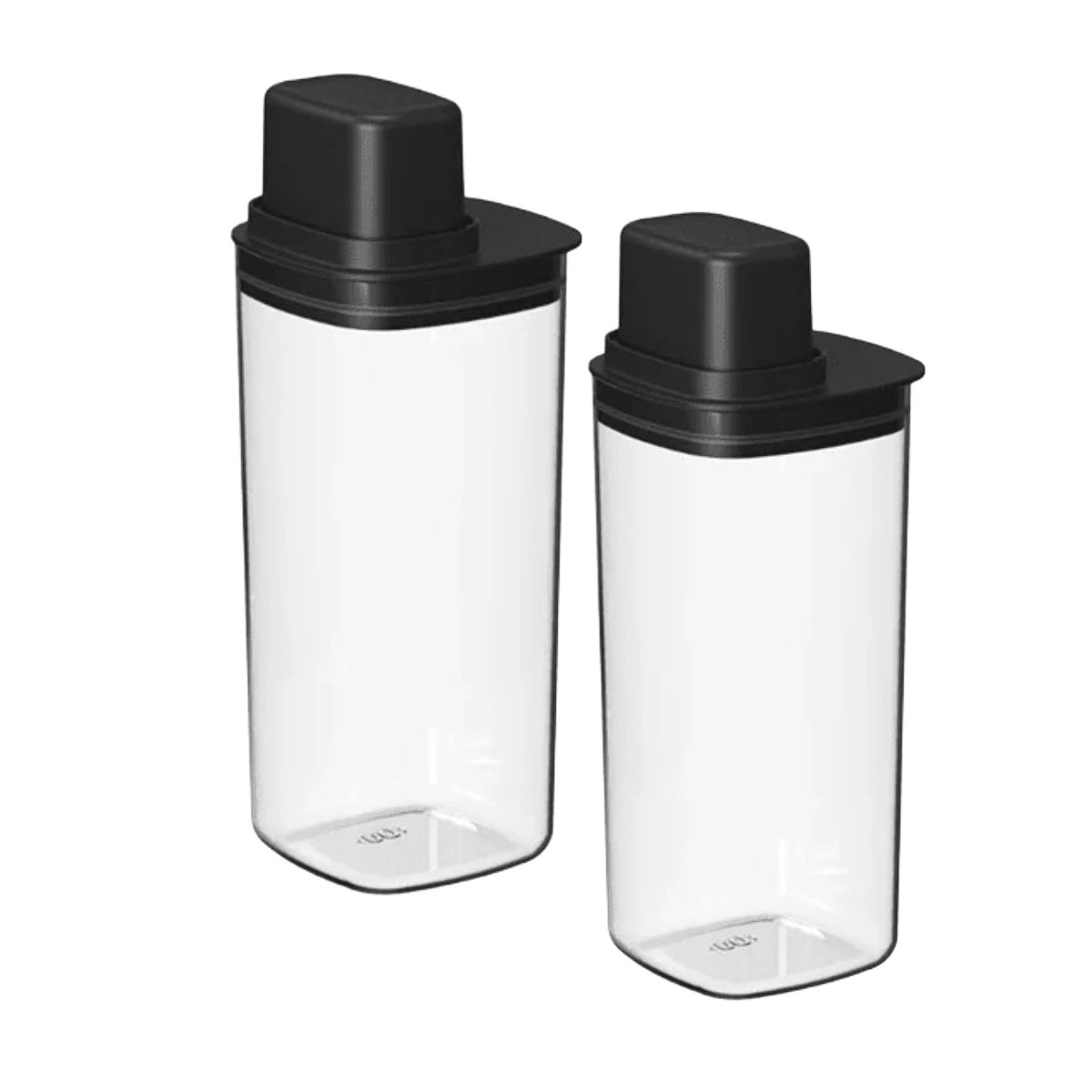 OU Airtight Food Storage Container 2 Pack 6 Cup, BPA Free Plastic Containers w/ Measuring Cup Lid, Space Saving
